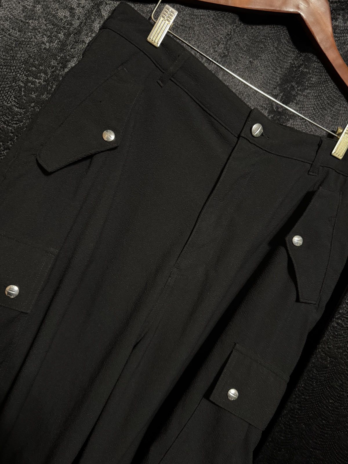 Rhude Seersucker Parachute Cargo Pants in Black Size US 33 - 3 Thumbnail