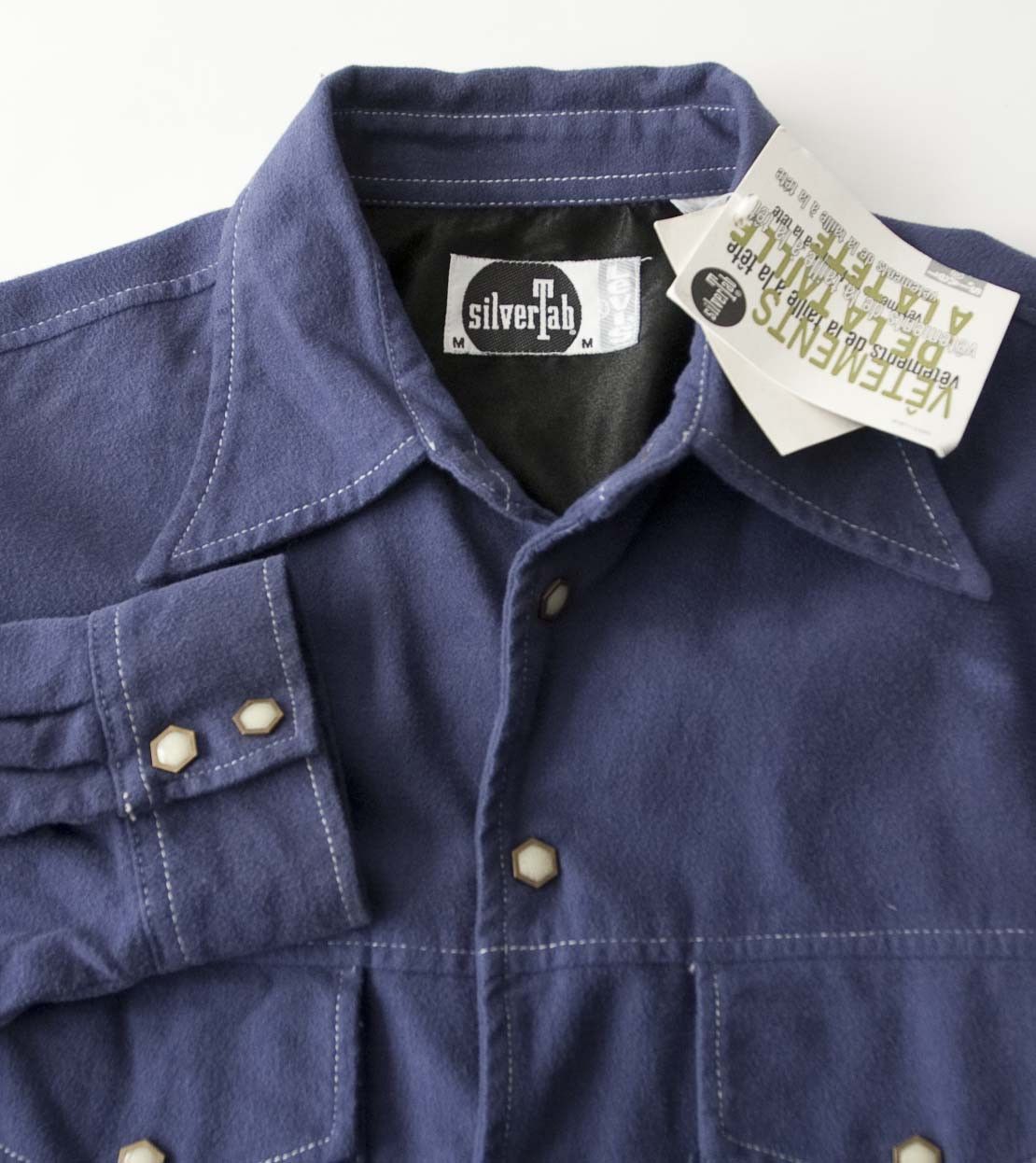 Levi's New Silver Tab Levis Heavy Shirt Snap Button Size M Blue Size US M / EU 48-50 / 2 - 2 Thumbnail