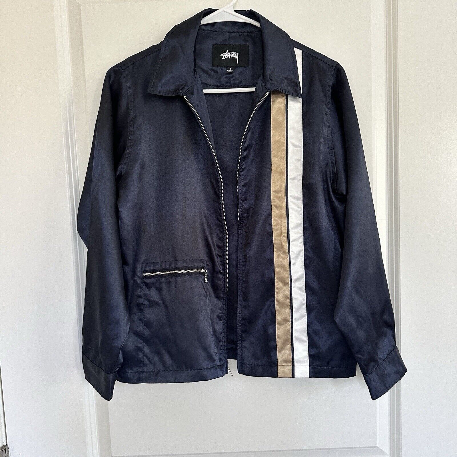 Stussy Stussy Men’s Navy Racing Jacket Satin Finish Size S Size US S / EU 44-46 / 1 - 1 Thumbnail