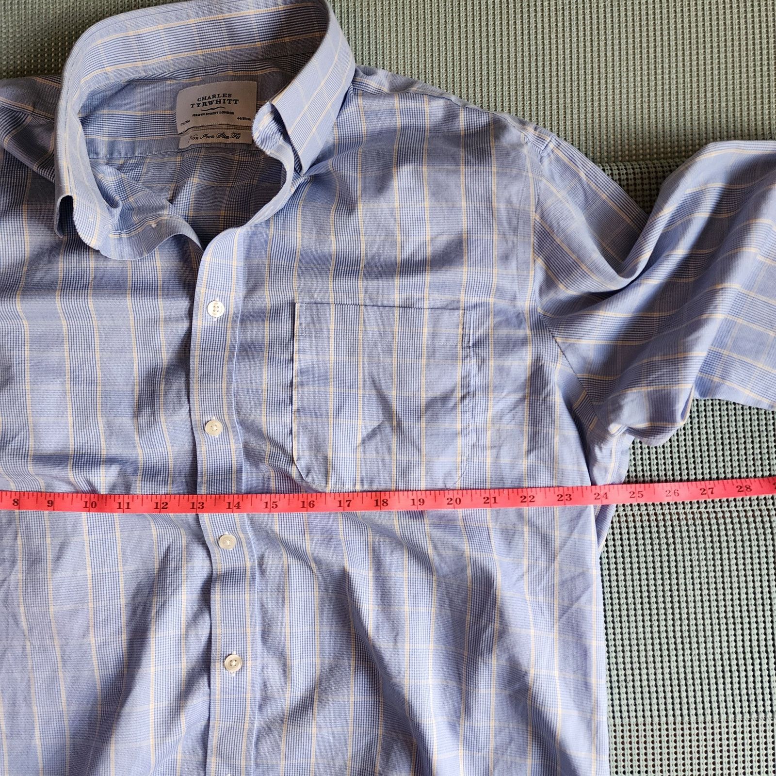 Charles Tyrwhitt Charles Tyrwhitt 17.5/35 Blue Yellow Plaid Long Sleeve Shirt Size US L / EU 52-54 / 3 - 4 Thumbnail