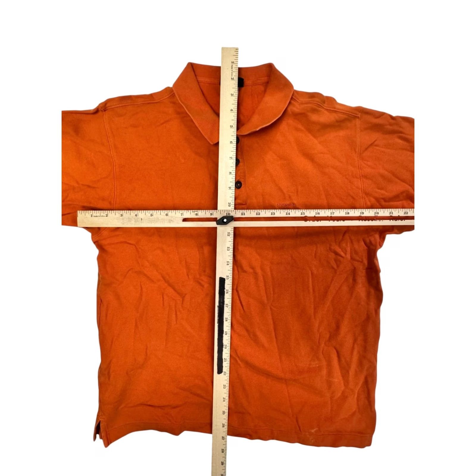 Patagonia Patagonia Polo Shirt Mens M Orange Organic Cotton Short Sleeve Pique Knit Embroidered Logo Button Side Slit Casual 3-Button Collar Size US M / EU 48-50 / 2 - 3 Thumbnail
