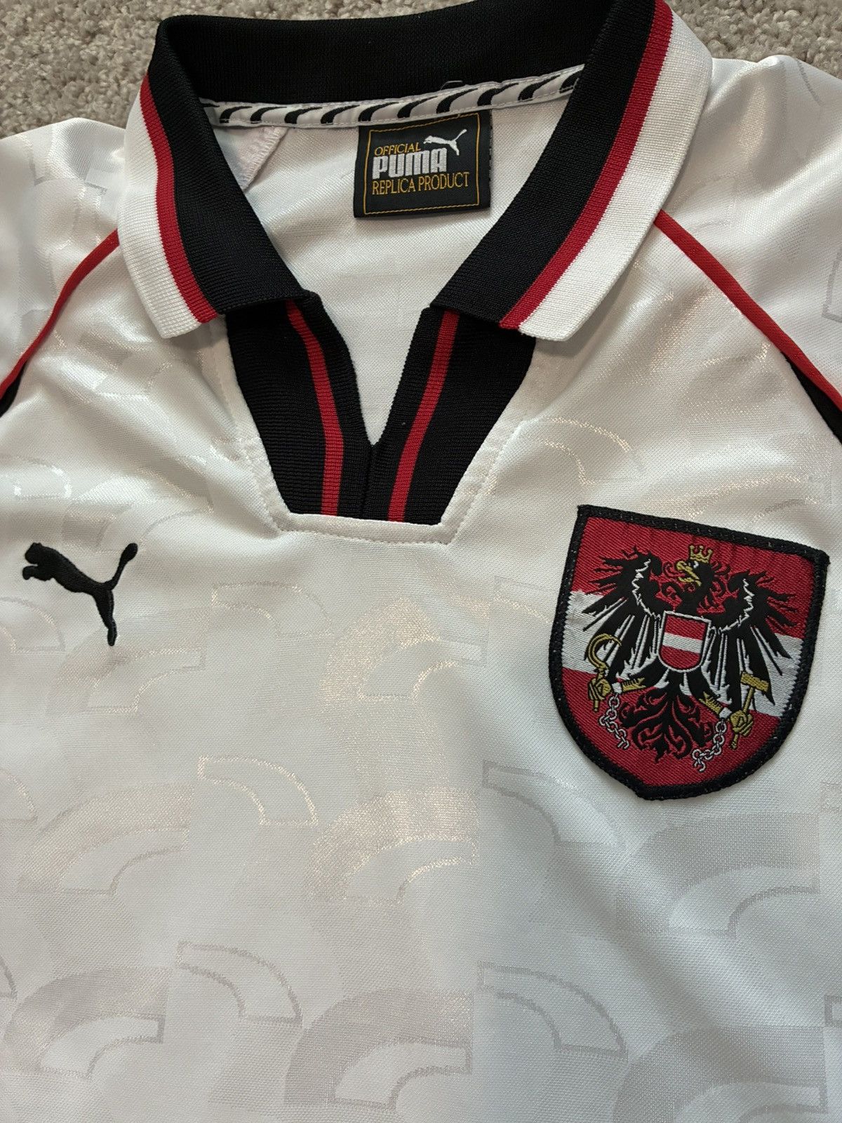 Puma 1998 Austria Home Jersey Size US XL / EU 56 / 4 - 3 Thumbnail