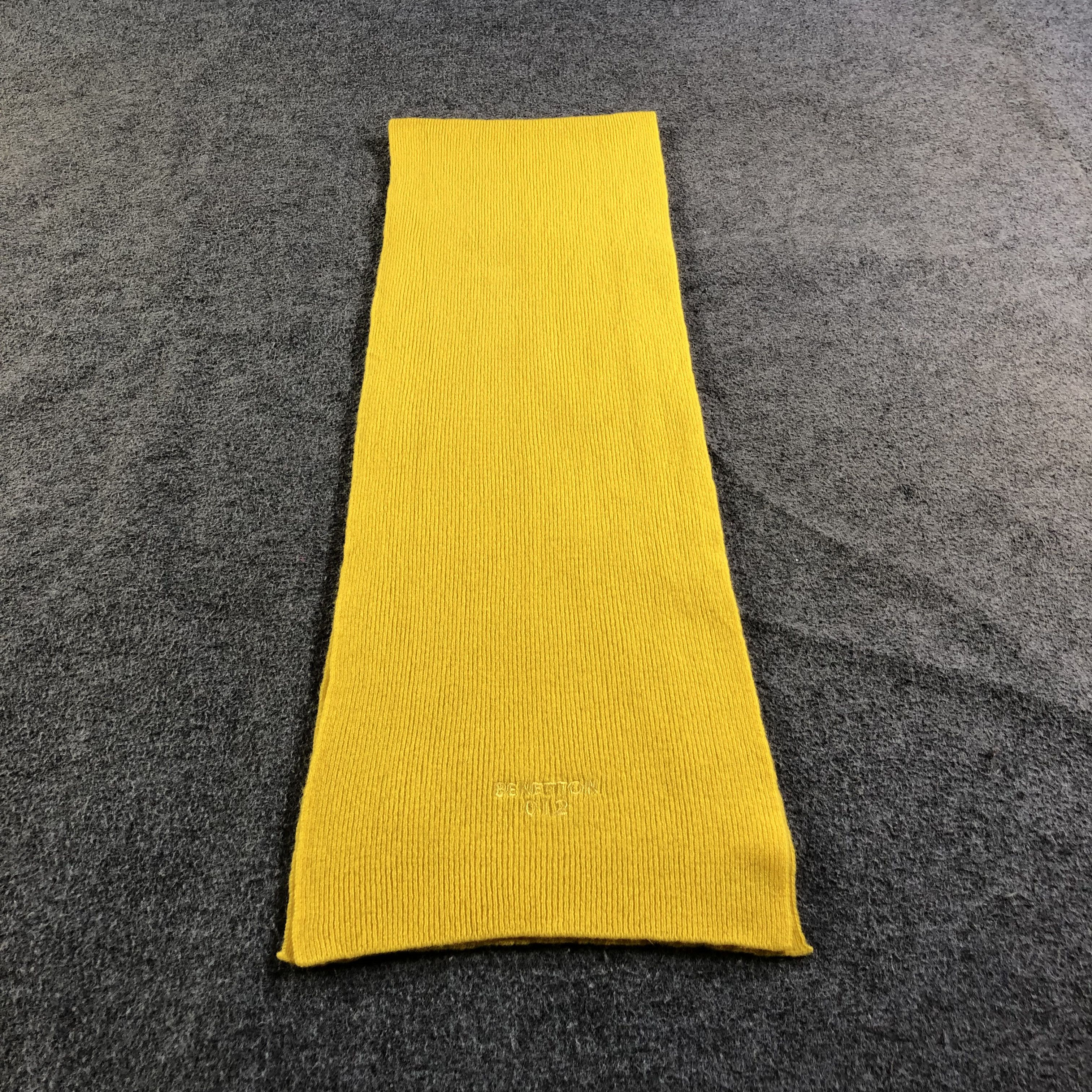 United Colors Of Benetton United Colors Of Benetton Yellow Wool Scarf Muffler V1821 Size ONE SIZE - 2 Thumbnail