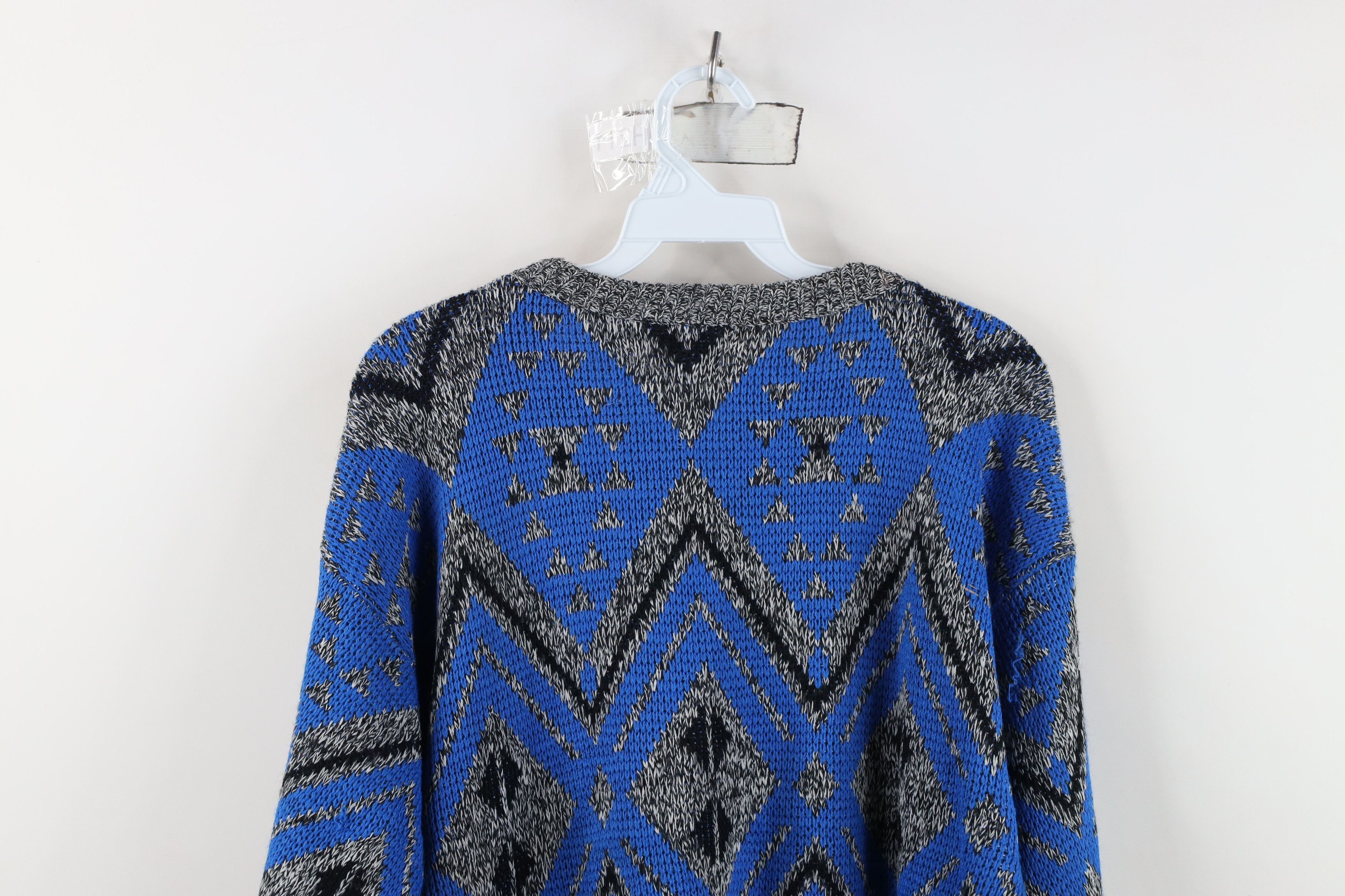 Vintage Vintage 90s Streetwear Fair Isle Diamond Knit Sweater USA Size XL / US 12-14 / IT 48-50 - 12 Thumbnail