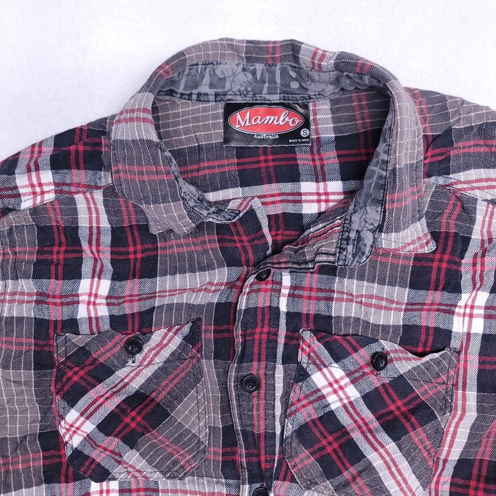 Mambo Mambo Tartan Flannel Casual Shirt Mens Size Small S Gray Red Size US S / EU 44-46 / 1 - 1 Thumbnail