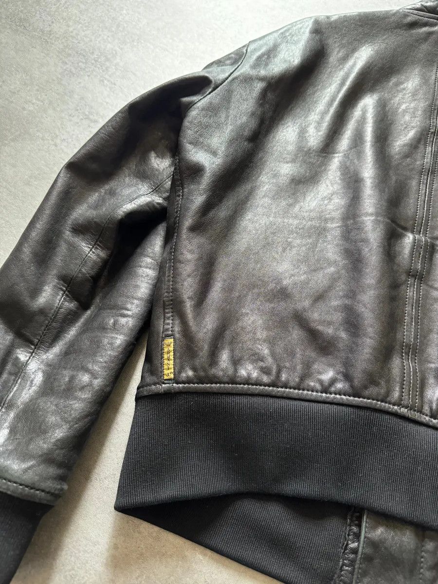 Armani × Vintage 1990s Armani Shawl Bomber Leather Jacket Size US L / EU 52-54 / 3 - 5 Thumbnail