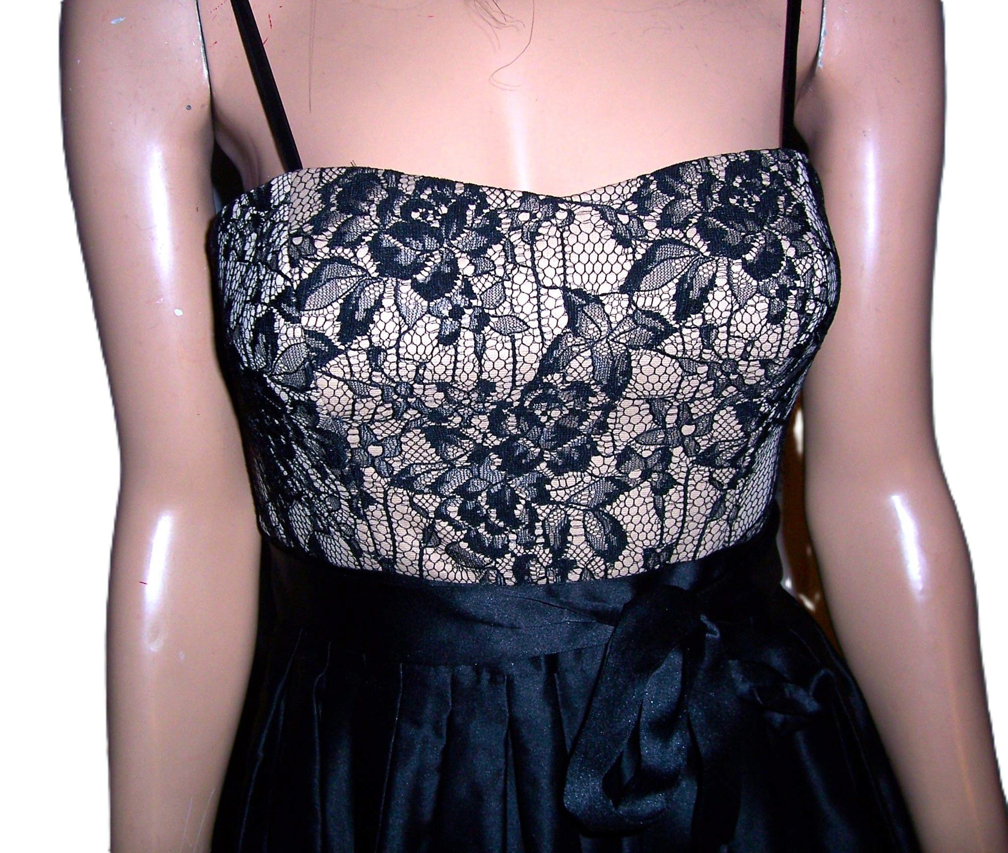 Other Aidan Mattox Black Beige Floral Lace Dress 4 Size S / US 4 / IT 40 - 2 Thumbnail