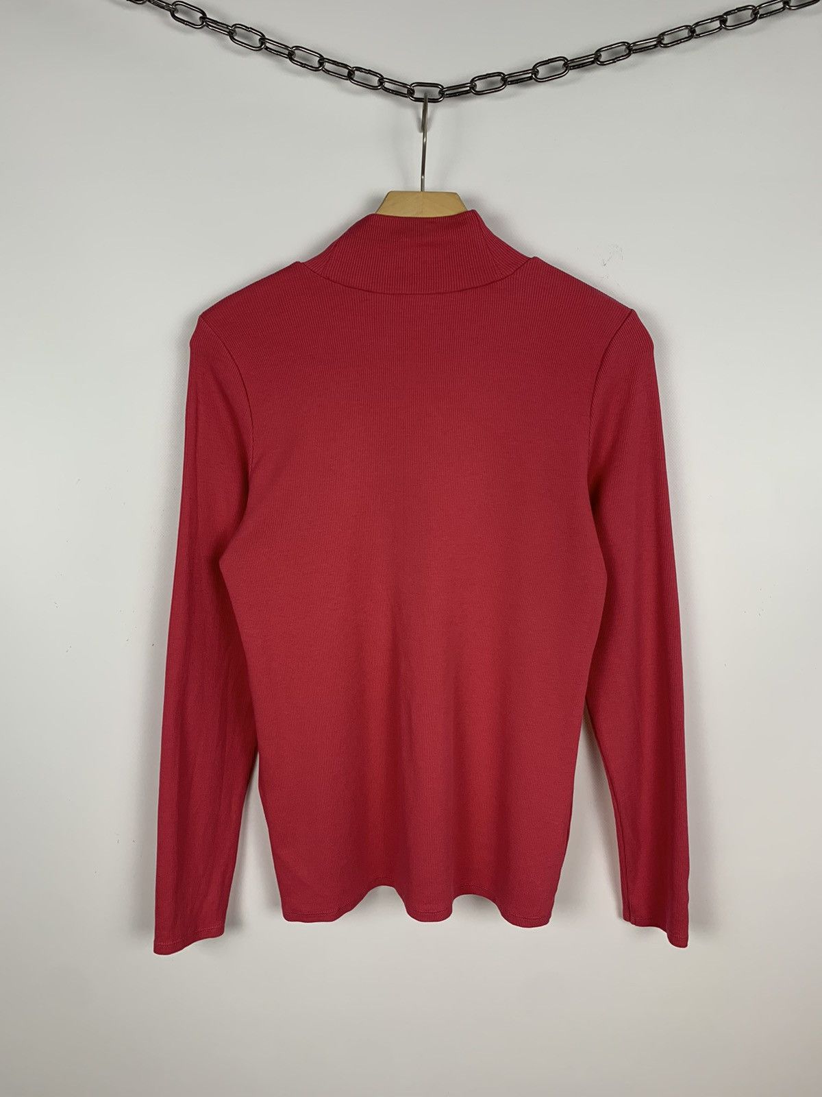 Sezane Sezane Mock Neck Long Sleeve T-Shirt Pink Size XL Luxury Top Size XL / US 12-14 / IT 48-50 - 5 Thumbnail