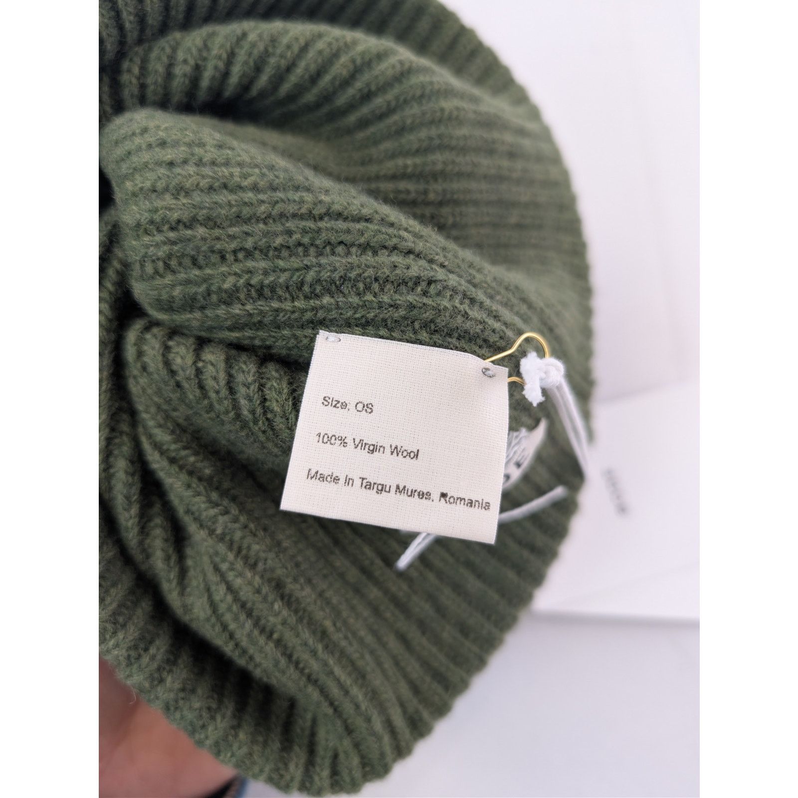 Bode o1rshd1 Size: OS / 100% Virgin Wool Beanie Cap / Hat Green Size ONE SIZE - 10 Thumbnail