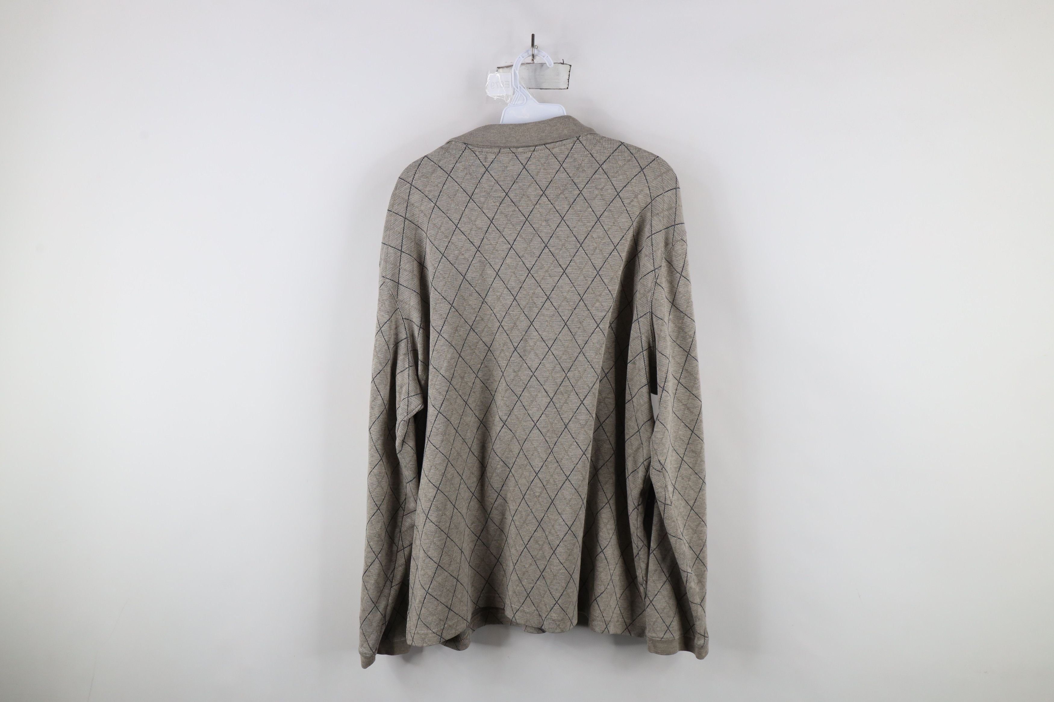 Vintage Vintage 90s Streetwear Argyle Diamond Long Sleeve Rugby Polo Size US XL / EU 56 / 4 - 8 Thumbnail