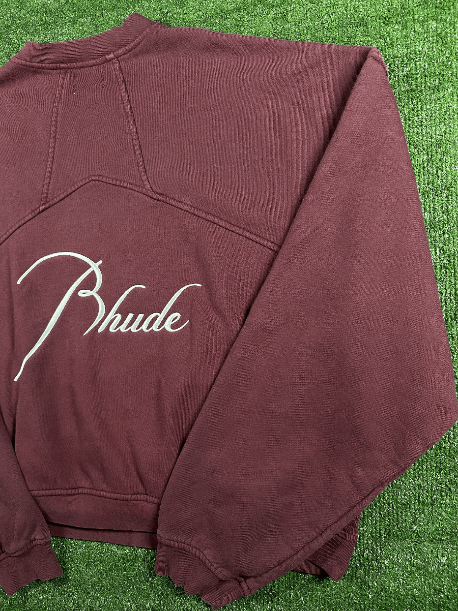 Rhude RHUDE Authentic Embroidered Crewneck Sweater-Burgundy Size US L / EU 52-54 / 3 - 3 Thumbnail