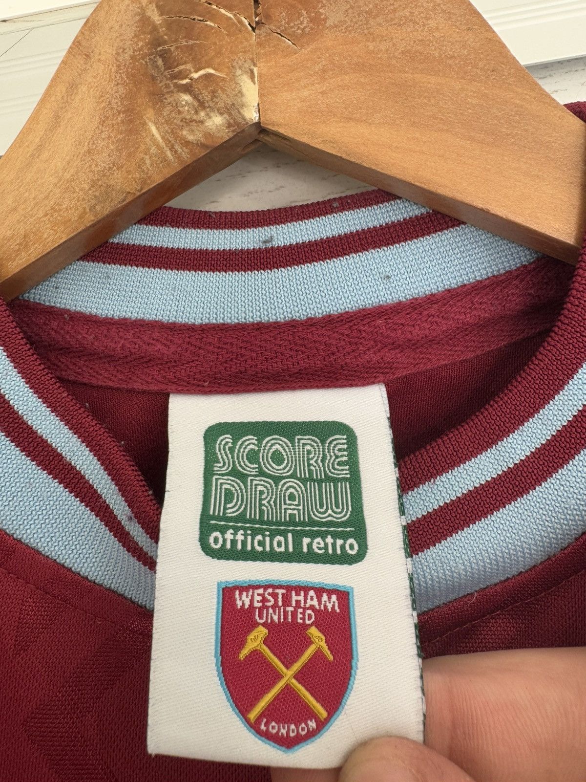 Other Vintage West Ham 1994 Score Draw Soccer Jersey Football Kit Size US S / EU 44-46 / 1 - 12 Thumbnail