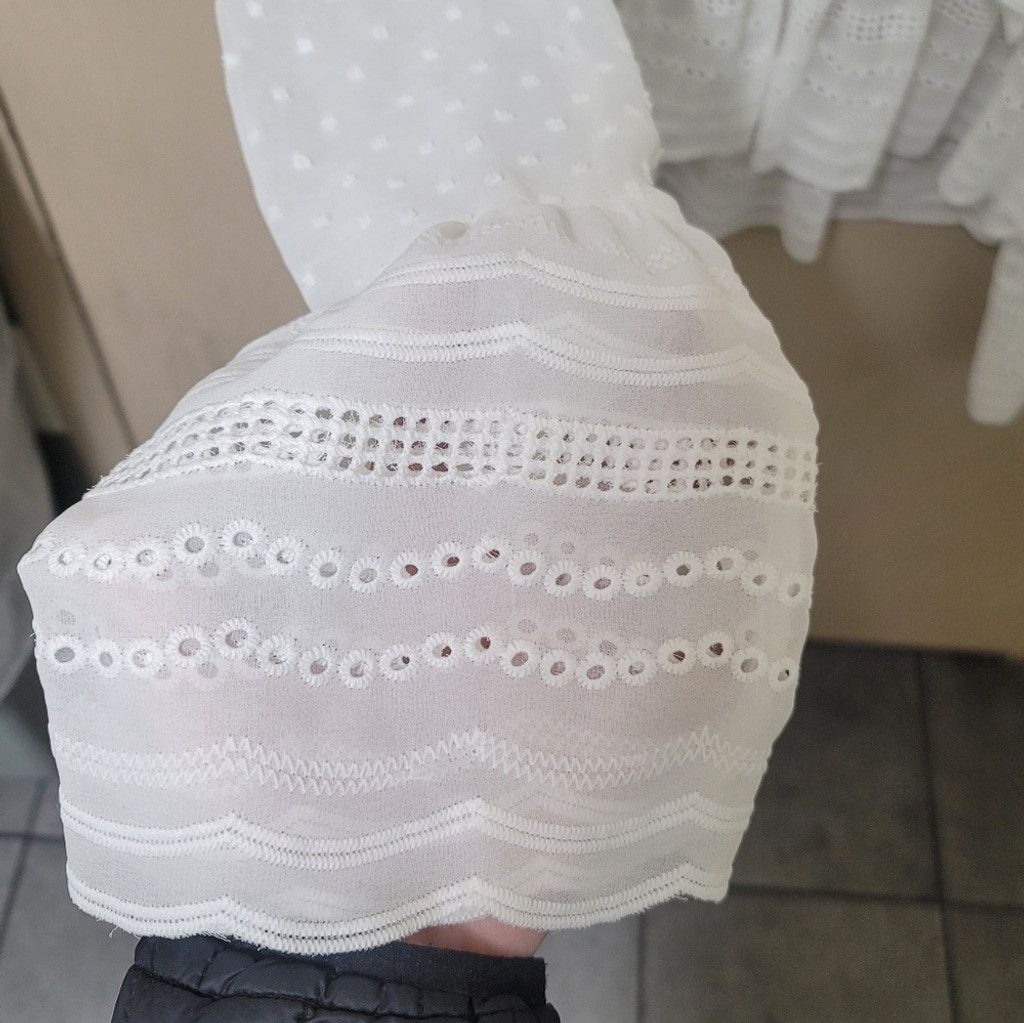Other 70°F/21°C White Ruffled Peplum Blouse with Bib Collar Size S / US 4 / IT 40 - 8 Thumbnail