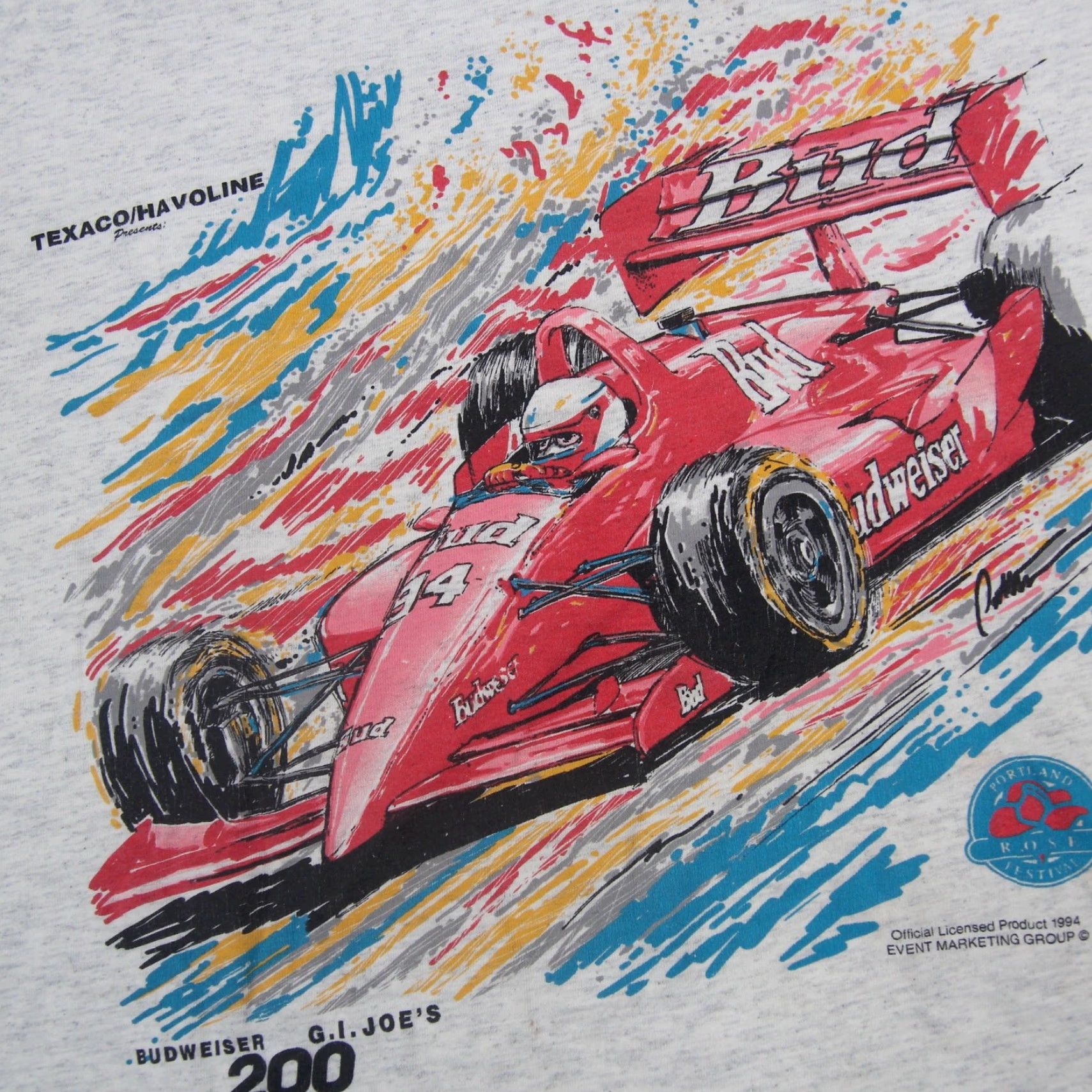 Budweiser VINTAGE Budweiser / G.I. Joe 200 Indie Racing graphic T Shirt Gray XL Mens Regular Large 200? Size US XL / EU 56 / 4 - 3 Thumbnail