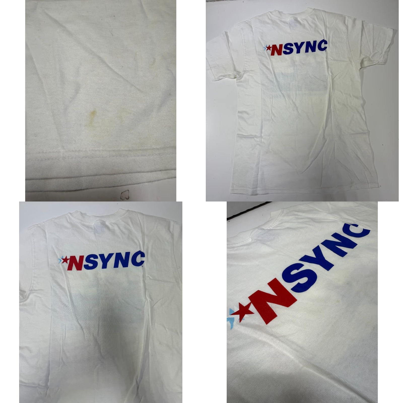 Hanes VINTAGE *NSYNC 90s Concert Tour Double-Sided T-Shirt Hanes XL White Mens Size US XL / EU 56 / 4 - 8 Thumbnail
