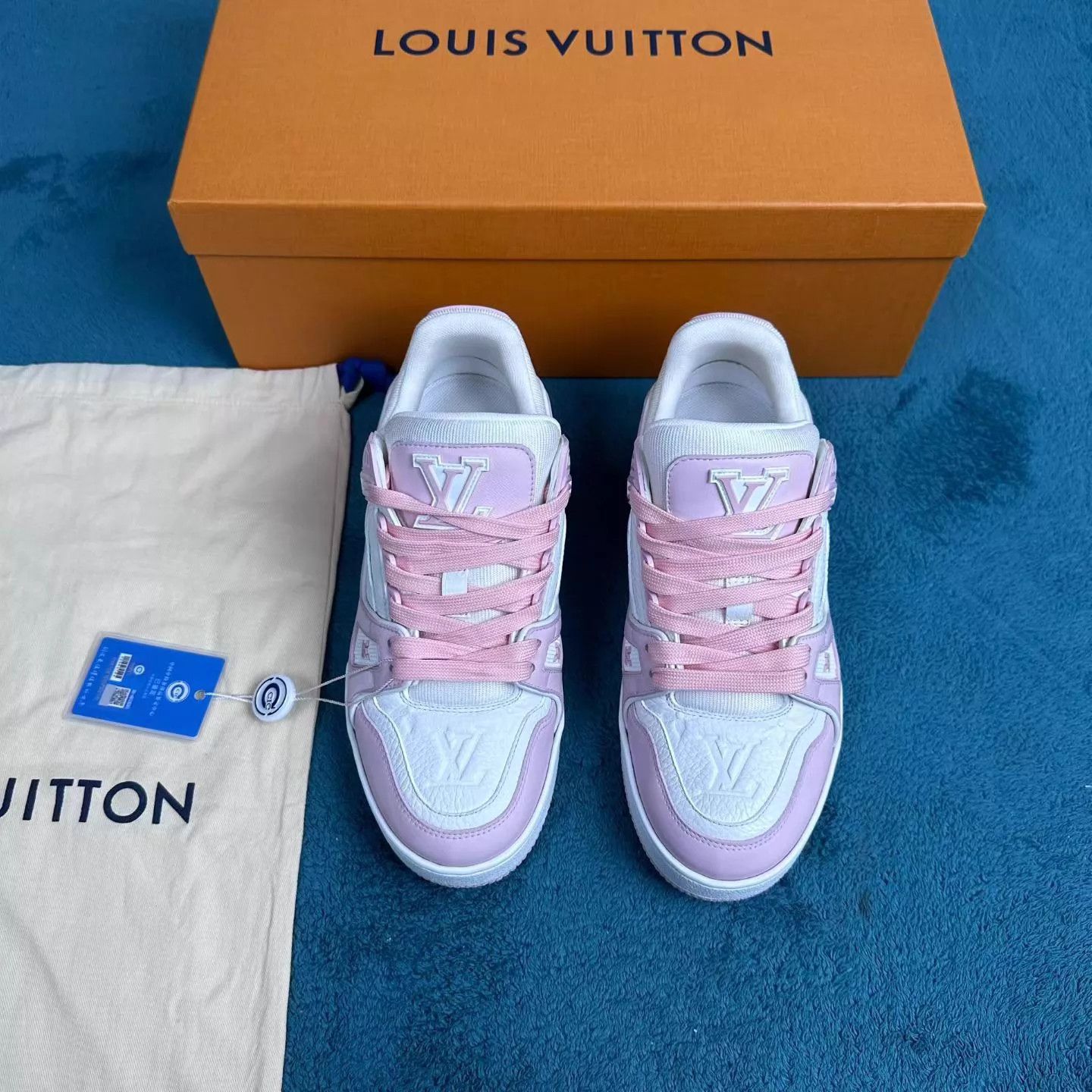 Louis Vuitton LV Trainer Low Top Sneaker Rose Pink 37 Size US 6.5 / IT 36.5 - 1 Thumbnail