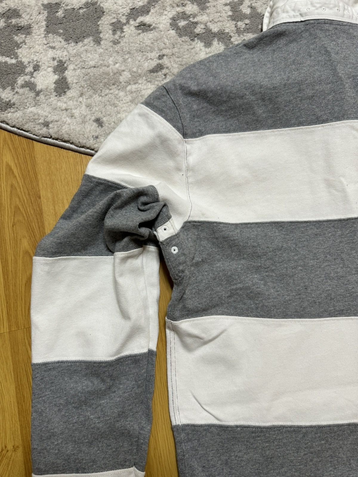 Nike × Vintage Vintage Nike Striped Rugby Shirt Jersey Logo y2k Longsleeve Size US L / EU 52-54 / 3 - 14 Thumbnail