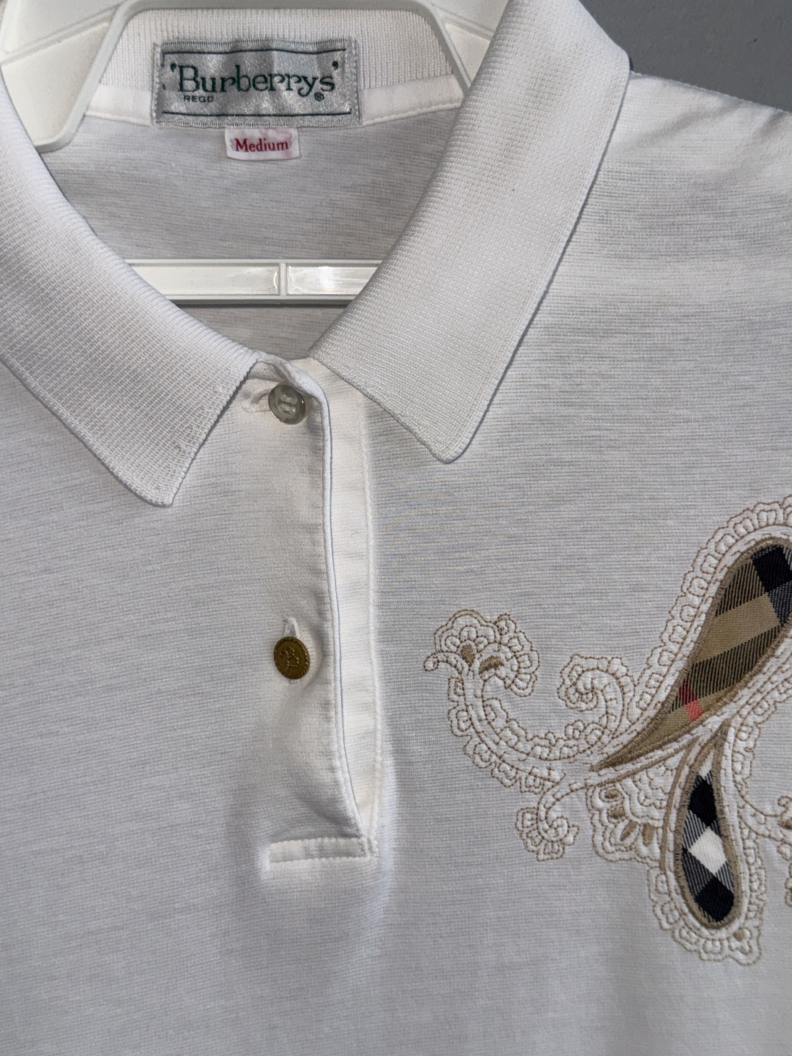 Burberry Burberry Paisley Pattern Long Sleeve Polo T-Shirt Size M / US 6-8 / IT 42-44 - 3 Thumbnail
