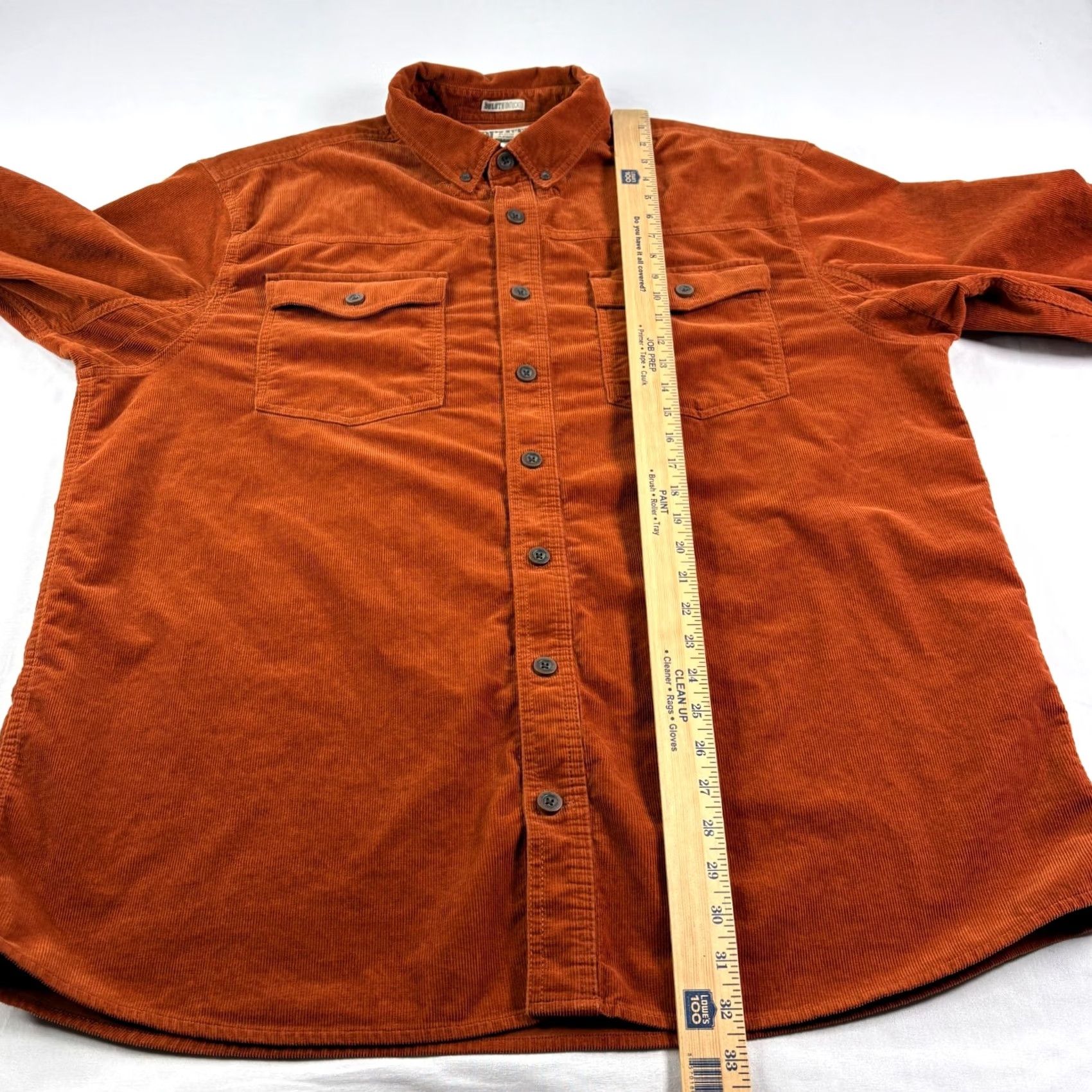CO Duluth Shirt Mens XLT Tall Orange Corduroy Button Up Untucked Relaxed Size US XL / EU 56 / 4 - 6 Thumbnail