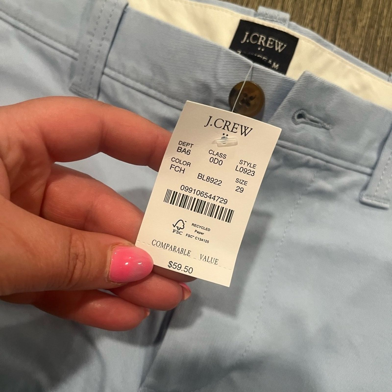 Vintage NWT J Crew Shorts 7" Flex Chino Flat Front Mid Rise Size 29 Size 29" - 4 Thumbnail