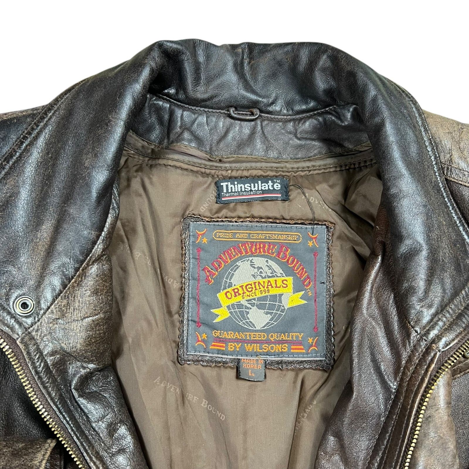 Vintage × Wilsons Leather Vintage 90s Wilsons Adventure Bound faded leather jacket (L) Size US L / EU 52-54 / 3 - 6 Thumbnail