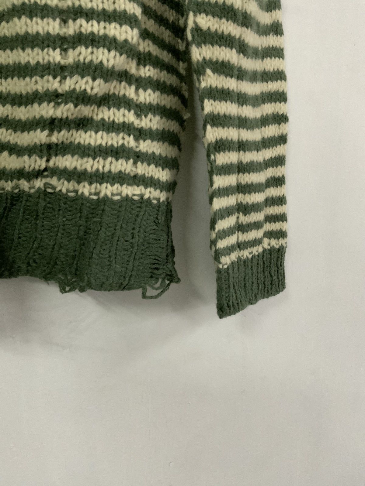 Handmade Striped Avant Garde Handmade Cross Stitch Knit Sweater Size US M / EU 48-50 / 2 - 9 Thumbnail
