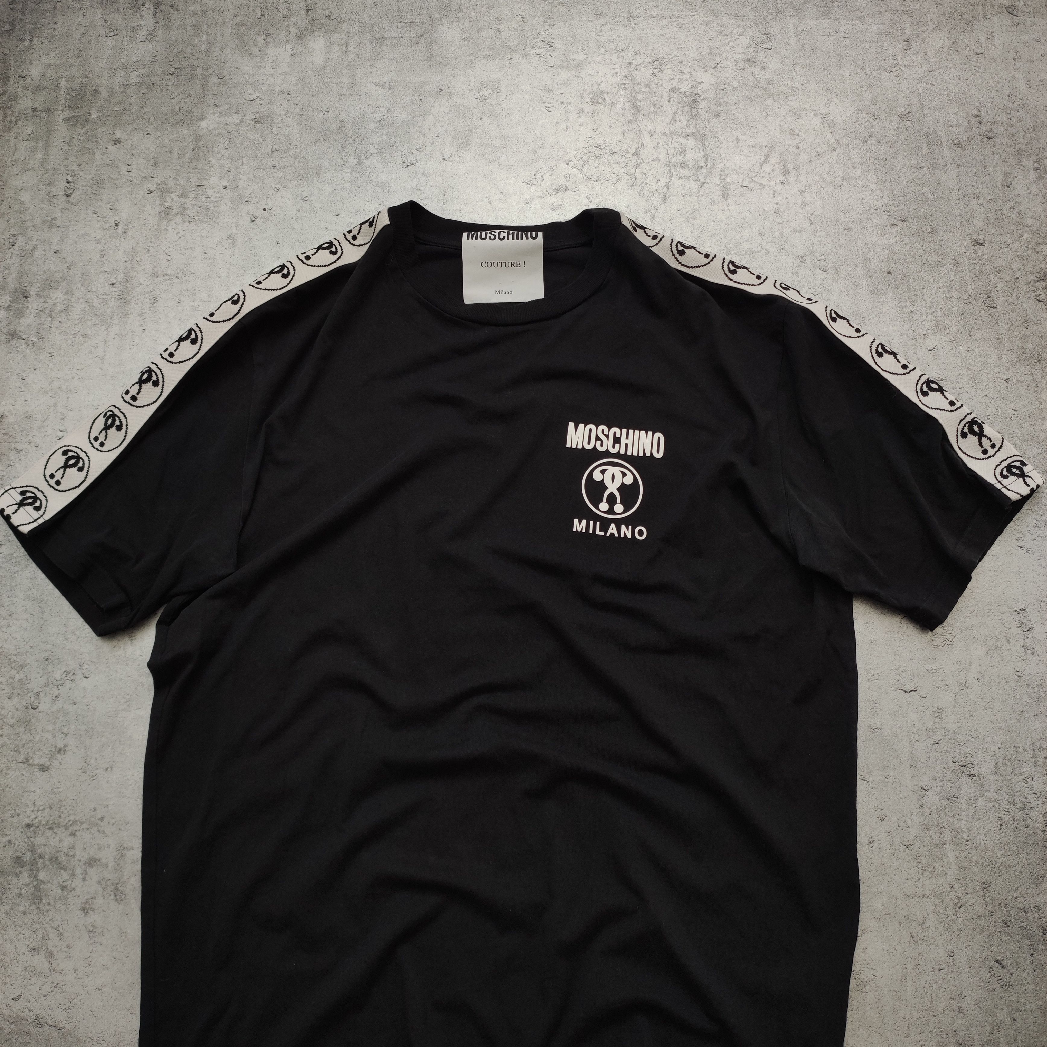 Moschino Moschino Milano Couture Classic Black Logo Tape Tshirt Size US L / EU 52-54 / 3 - 2 Thumbnail