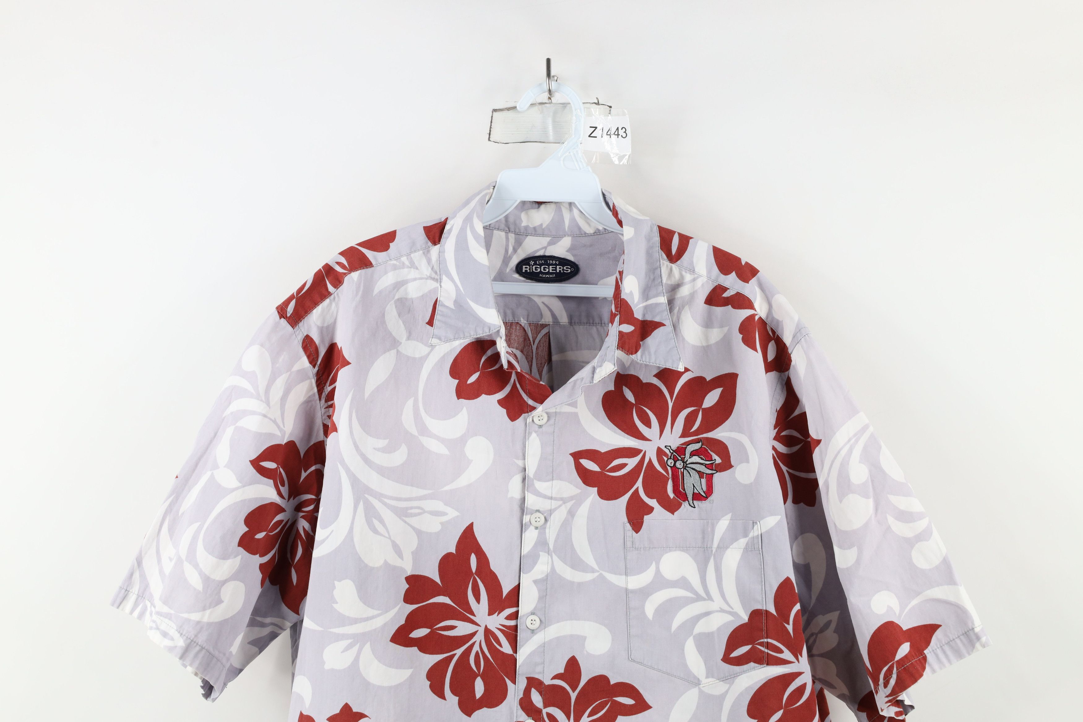 Vintage Vintage 90s Ohio State University Hawaiian Button Shirt Size US XXL / EU 58 / 5 - 2 Thumbnail