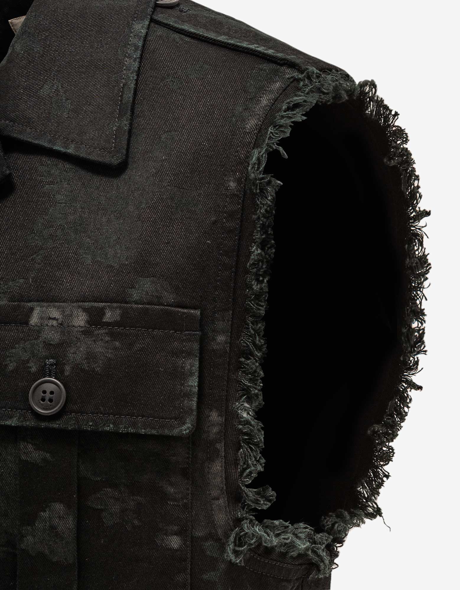 Saint Laurent Paris o1s1wg110824 Sleeveless Jacket Cotton Gabardine in Black Size US S / EU 44-46 / 1 - 6 Thumbnail