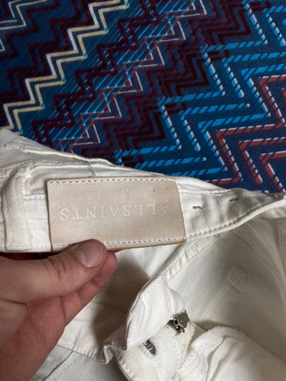 Allsaints Allsaints jeans white vintage crazy Y2K size 28 streetwear Size 28" / US 6 / IT 42 - 6 Thumbnail