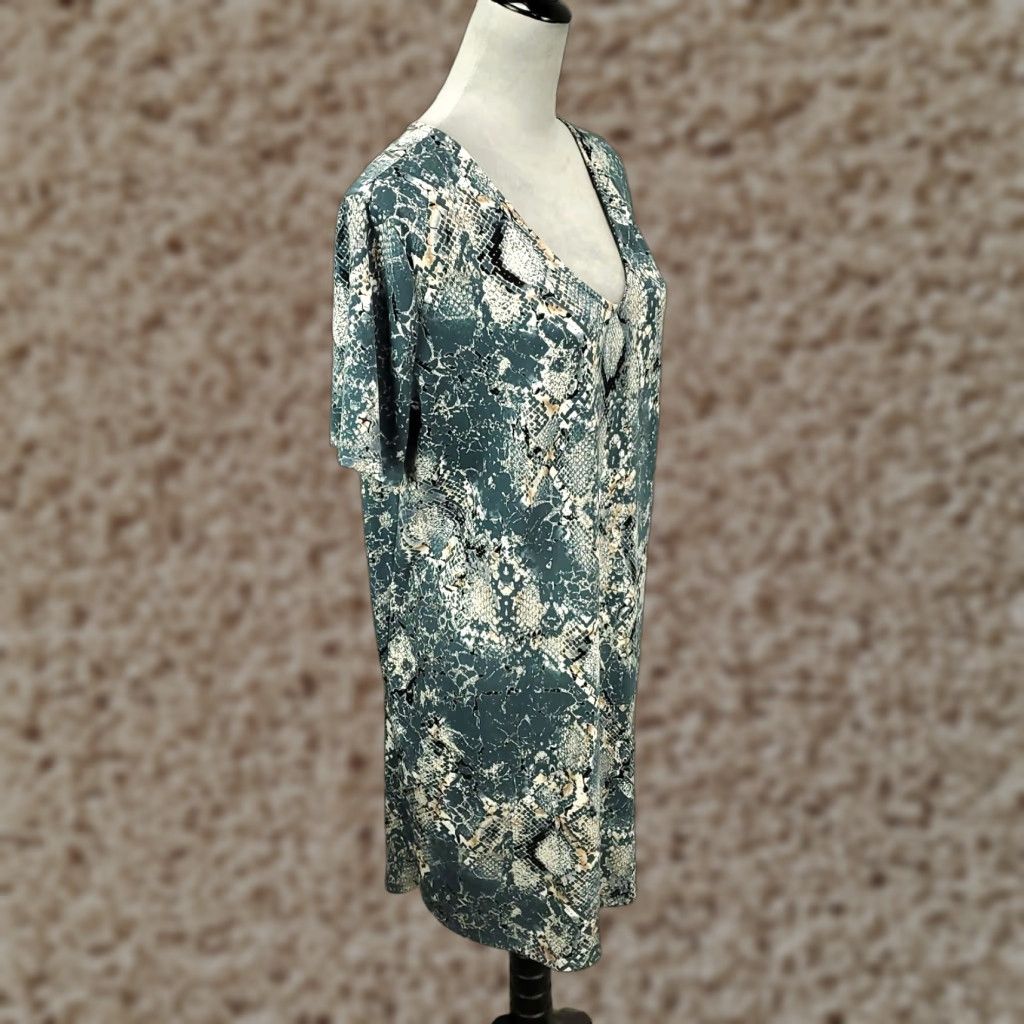 Christian Siriano Snakeskin Womens Dress Size XL Pullover Stretchy Snake Skin Animal Print Pattern Size L / US 10 / IT 46 - 1 Thumbnail