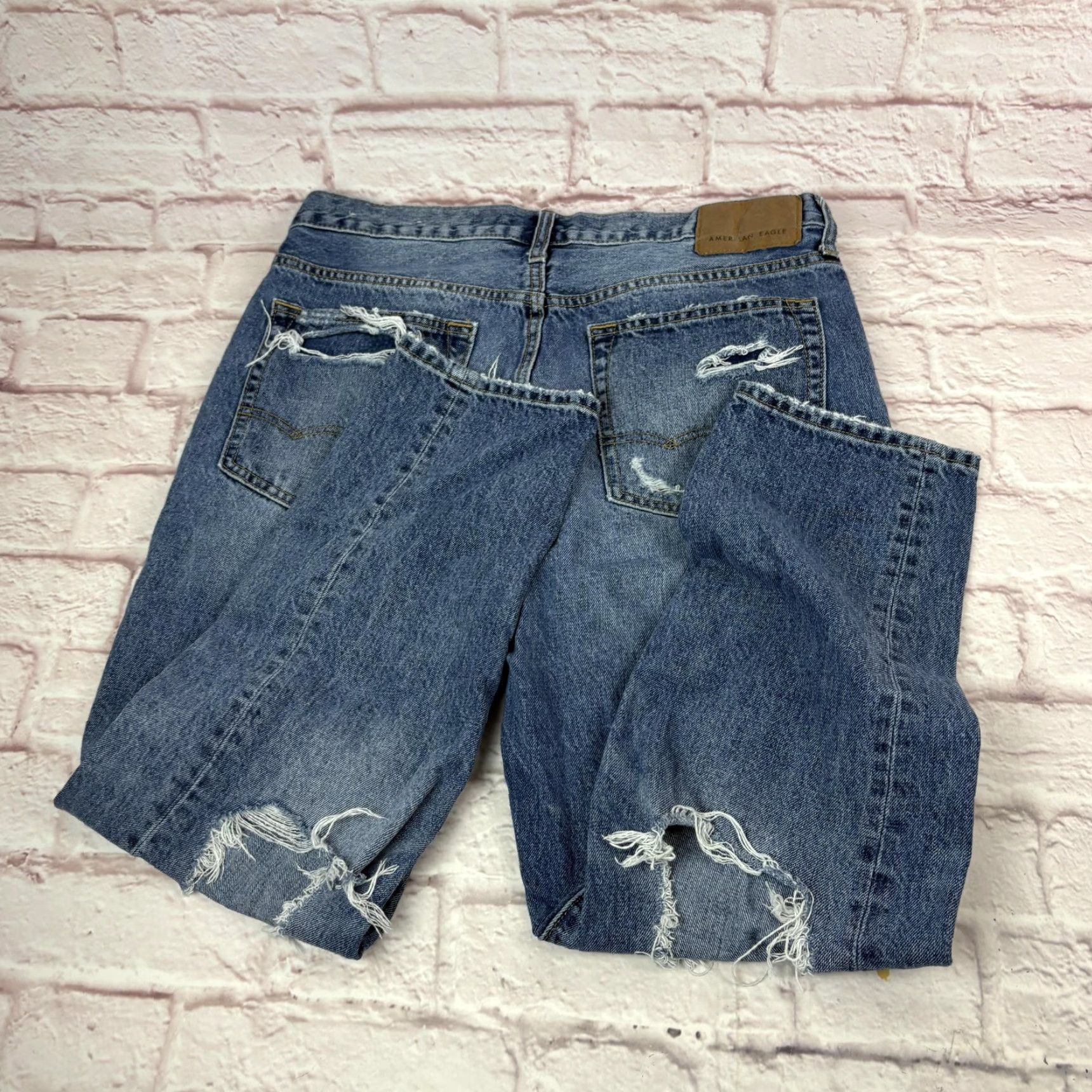 American Eagle Outfitters American Eagle Outfitters Jeans Mens 33x26 Blue Distressed Straight Denim Size US 33 - 7 Thumbnail
