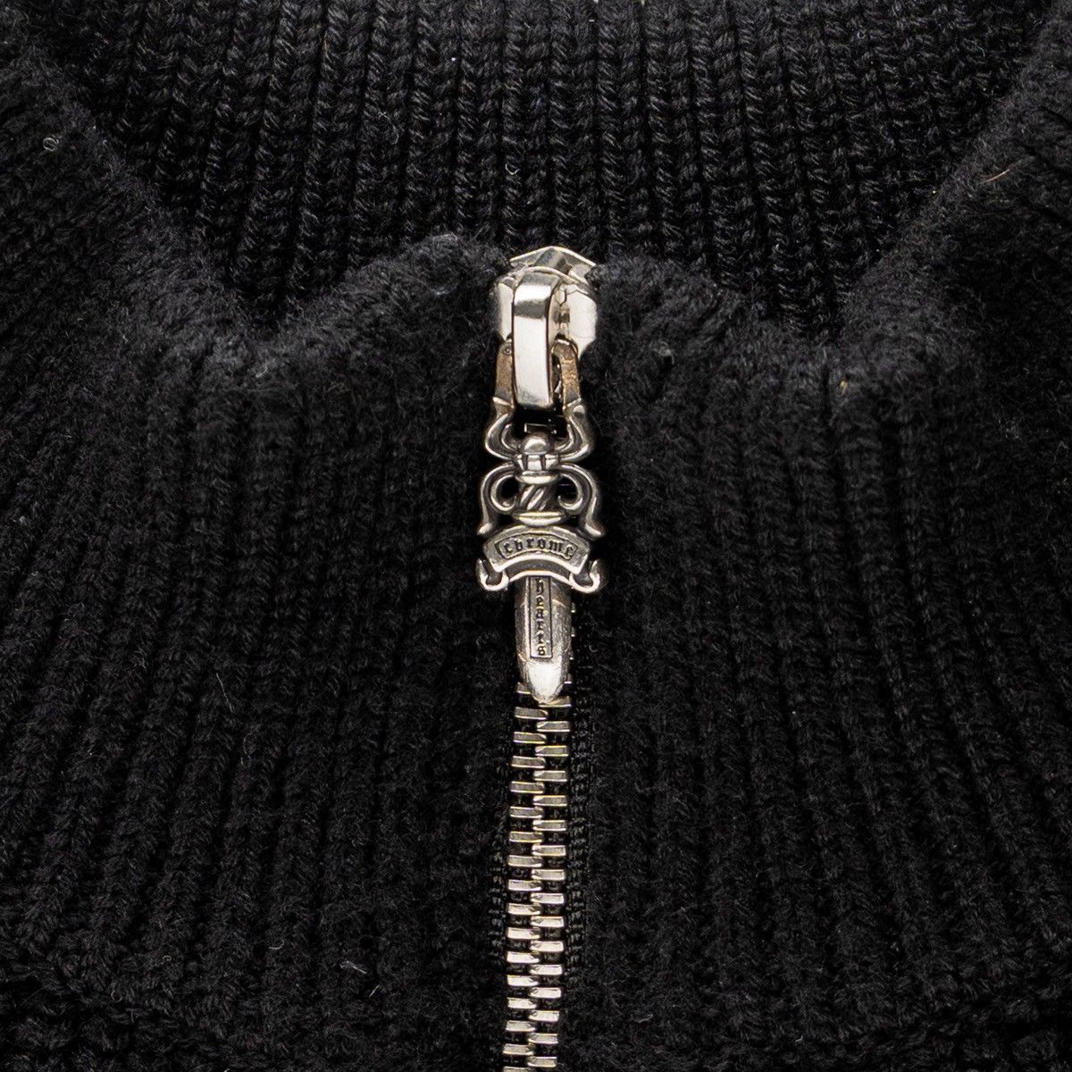 Chrome Hearts Leather Cemetery Cross Patch Quarter Zip Sweatshirt Black Size US S / EU 44-46 / 1 - 5 Thumbnail