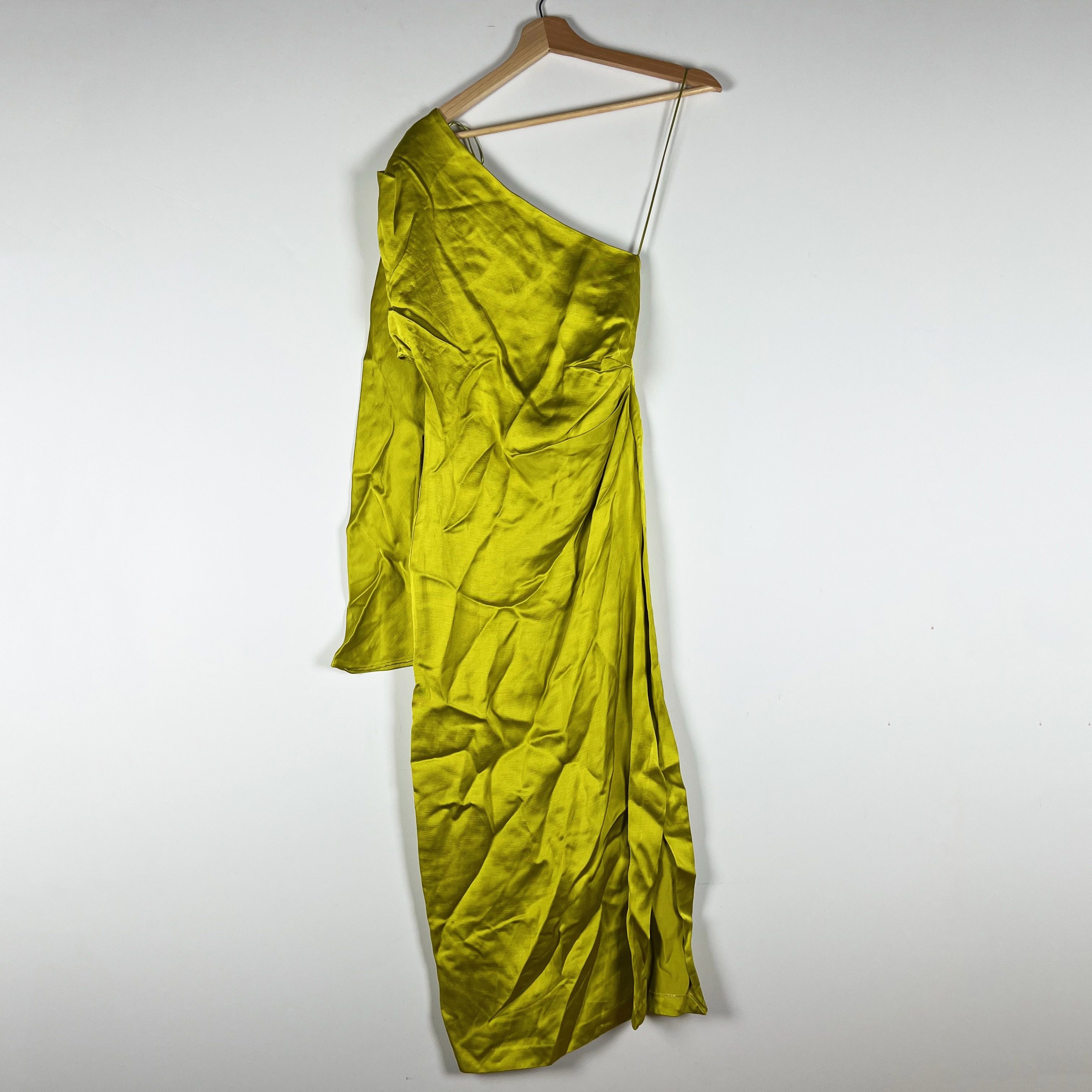 Zara Zara Emerald Green Ruched Long Sleeve Midi Sheath Dress | Grailed
