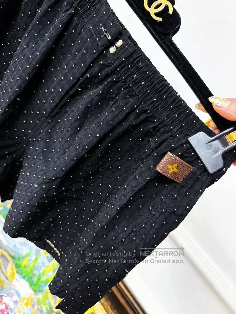 Louis Vuitton Louis Vuitton Black baby's breath gold embroidered polka-d Size 33" - 2 Thumbnail