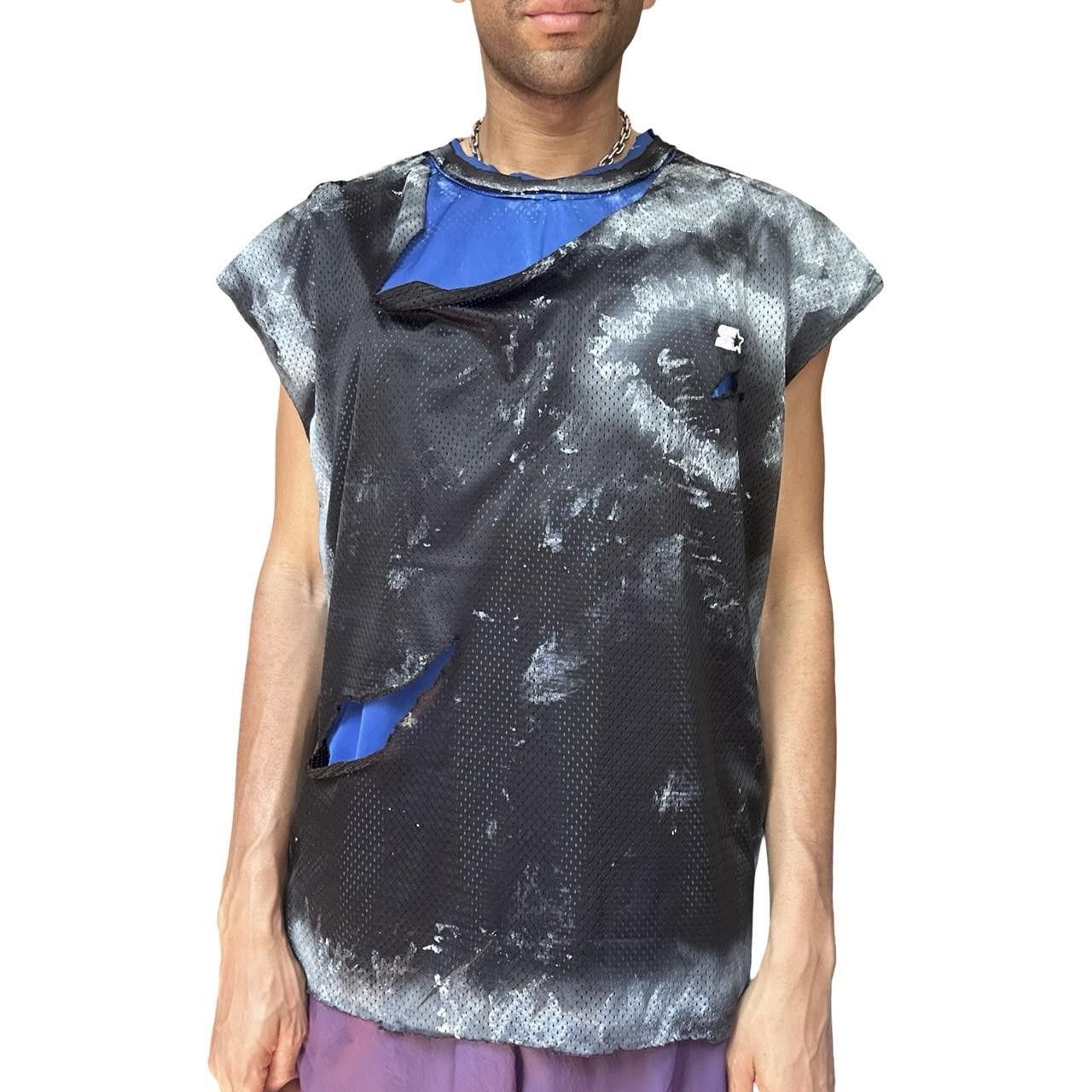 Starter ASTROBOI* x Starter Black & Blue Ripped Mesh Tank Top - XXL Size US XXL / EU 58 / 5 - 1 Thumbnail
