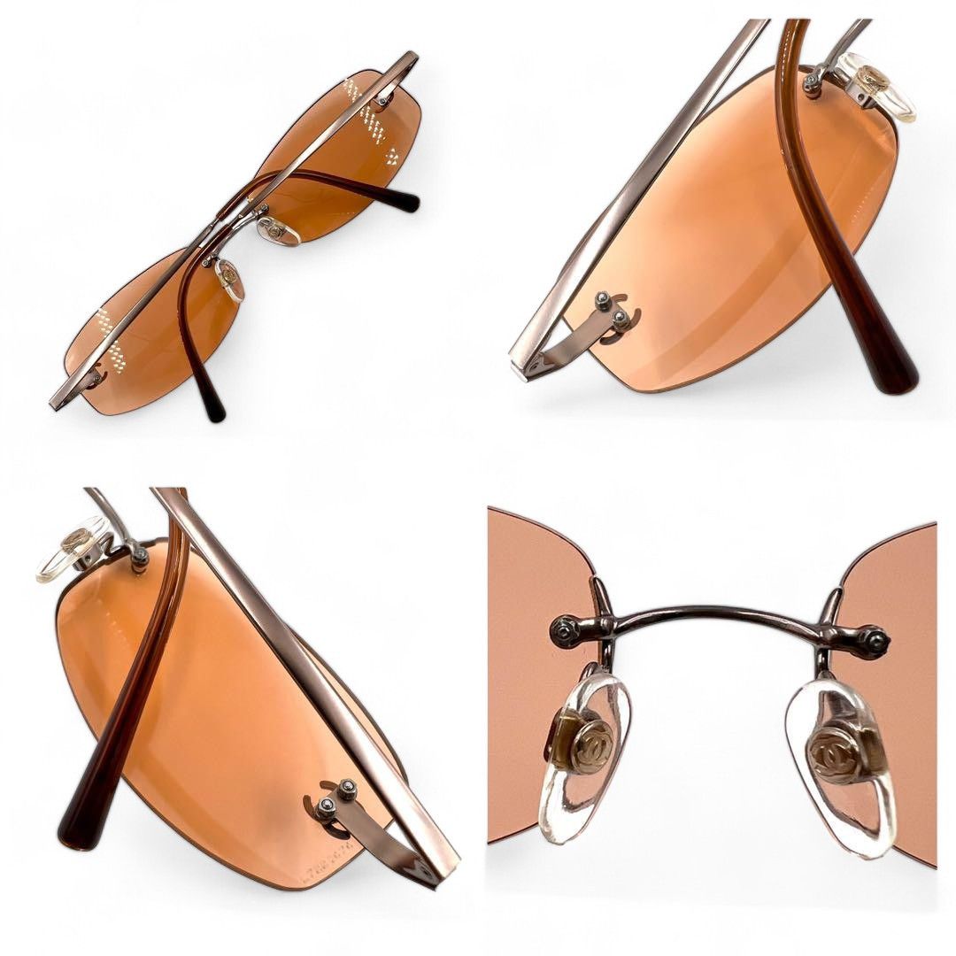 Chanel Chanel - Pink Sunglasses Metal Silver Coco with Case Size ONE SIZE - 8 Thumbnail
