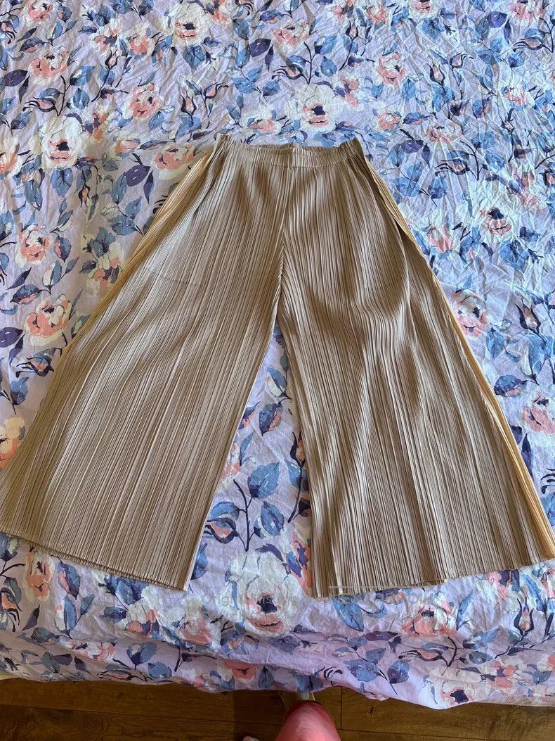 Issey Miyake Issey Miyake size:3 Brown Wide Leg Pants Size 31" - 1 Thumbnail