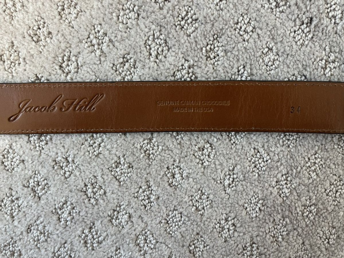 Other Matte Black Jacob Hill Crocodile Belt Size 34 - 2 Thumbnail