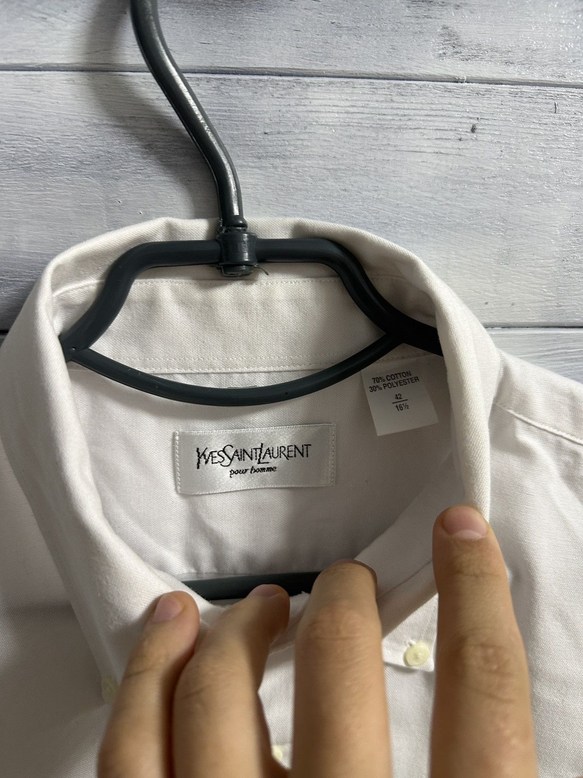 Vintage Rare Luxury Shirt Yves Saint Laurent Vintage YSL Size US L / EU 52-54 / 3 - 8 Thumbnail