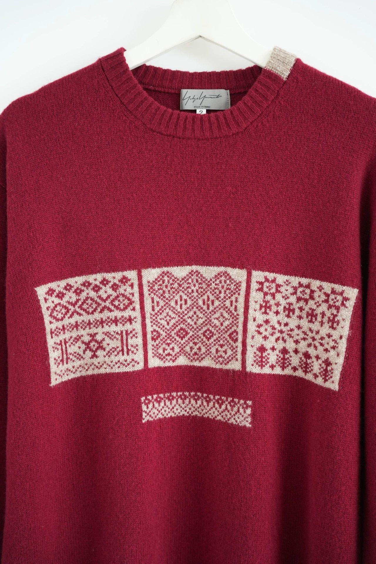 Yohji Yamamoto Yohji Yamamoto 09AW Bordeaux Red Ethnic Sweater Size US M / EU 48-50 / 2 - 3 Thumbnail