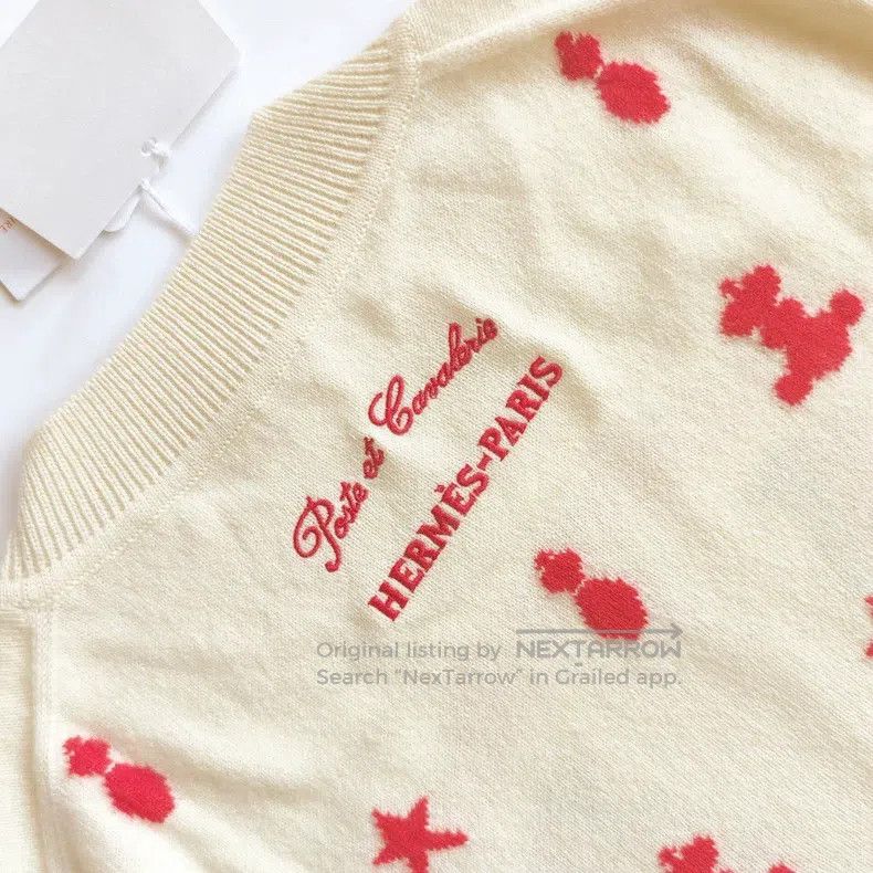 Hermes Hermes Cashmere Embroidered Beige Sweater White Size XS / US 0-2 / IT 36-38 - 5 Thumbnail
