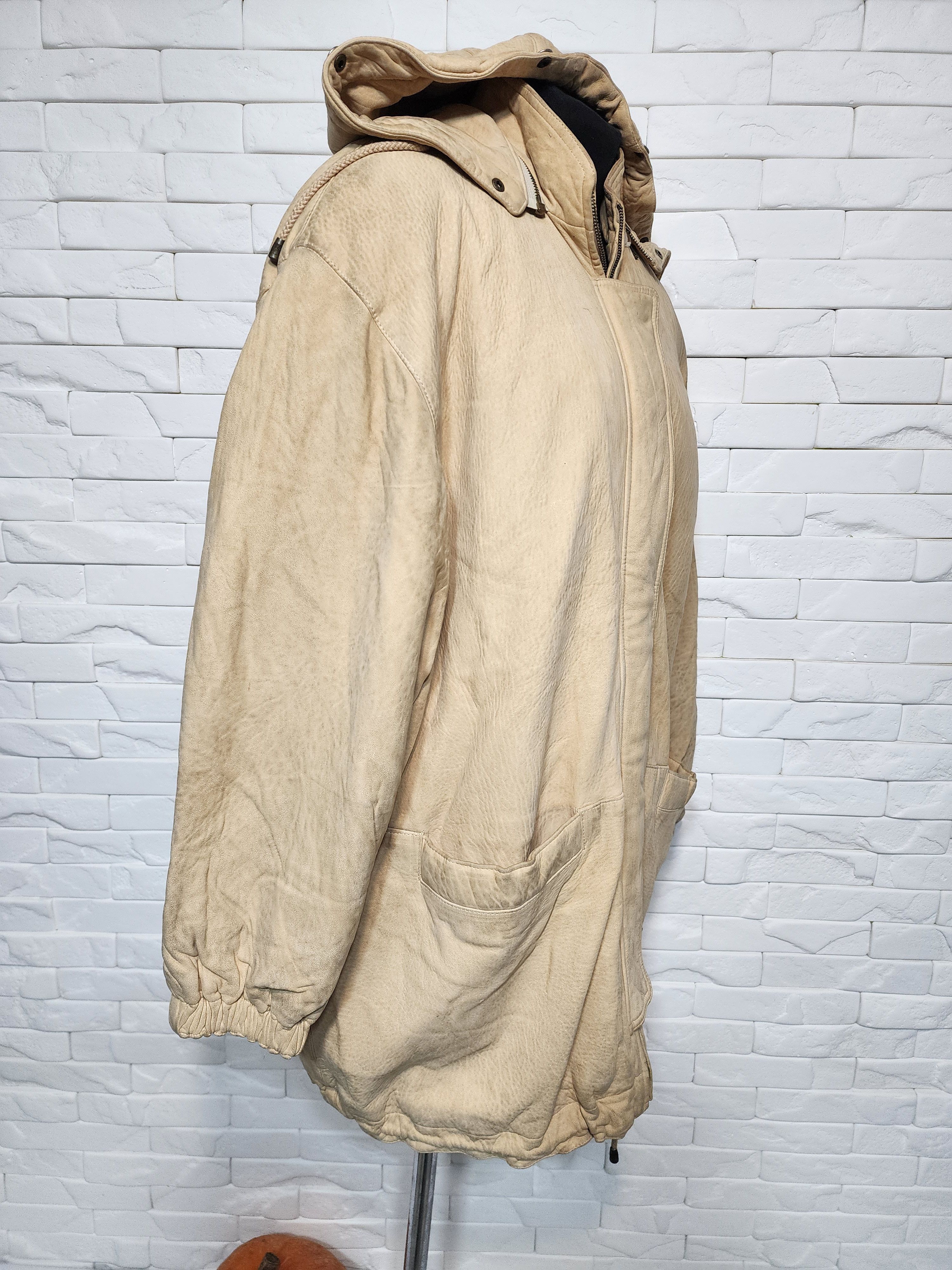 Genuine Leather Yellow Leather Hooded Jacket: Women's Leather Coat Size 3XL / US 20-22 - 3 Thumbnail