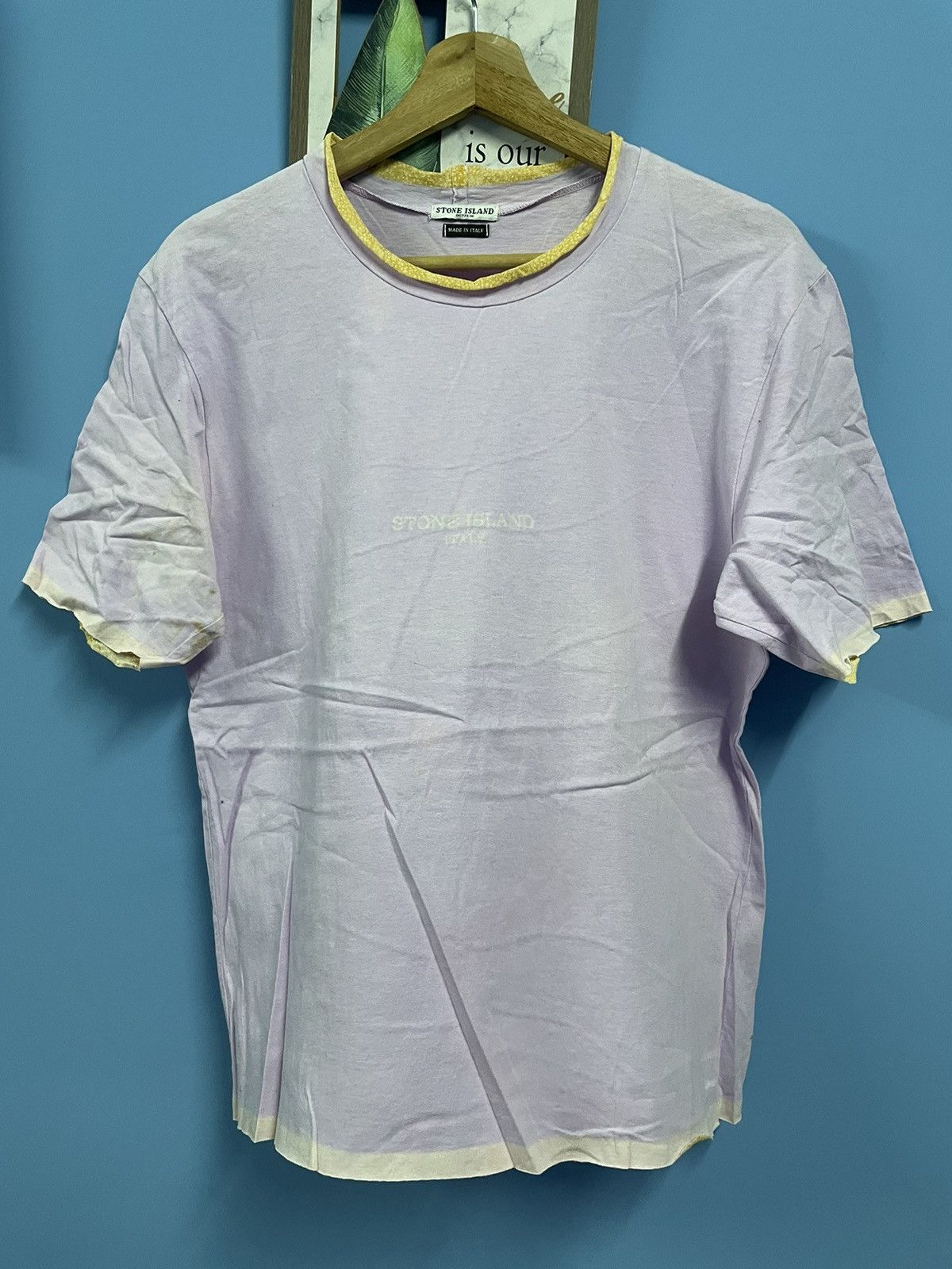 Stone Island VINTAGE STONE ISLAND SPELL OUT PURPLE TSHIRT Size US S / EU 44-46 / 1 - 1 Thumbnail