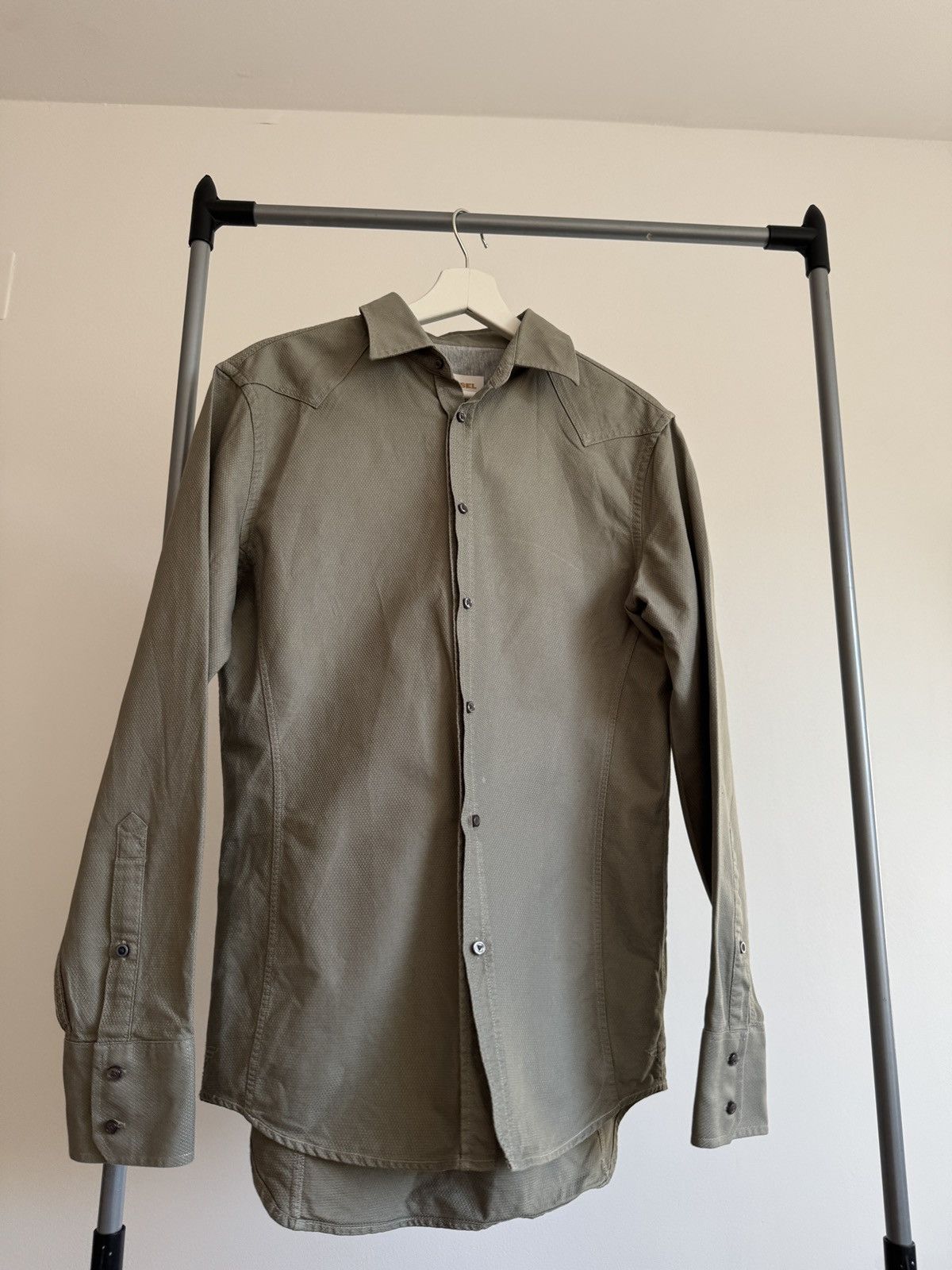 Diesel Diesel Olive green Western button up y2k Size US L / EU 52-54 / 3 - 3 Thumbnail
