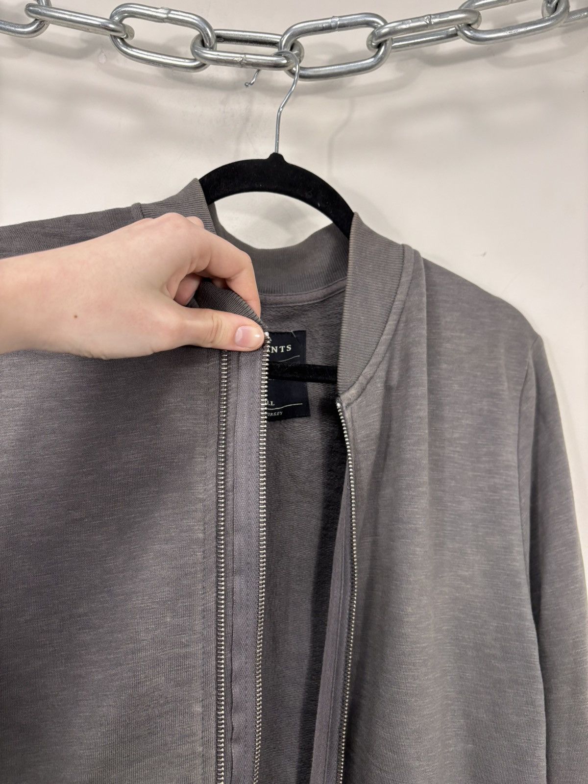 Allsaints AllSaints Men’s Grey Full Zip Cotton Newton Bomber Jacket Size US S / EU 44-46 / 1 - 17 Thumbnail