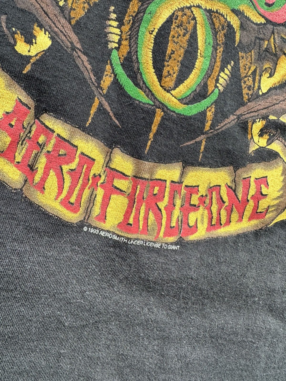 Aerosmith × Giant × Vintage Vintage Aerosmith Band Tee Shirt 90s Giant USA Concert Tour Size US XL / EU 56 / 4 - 4 Thumbnail