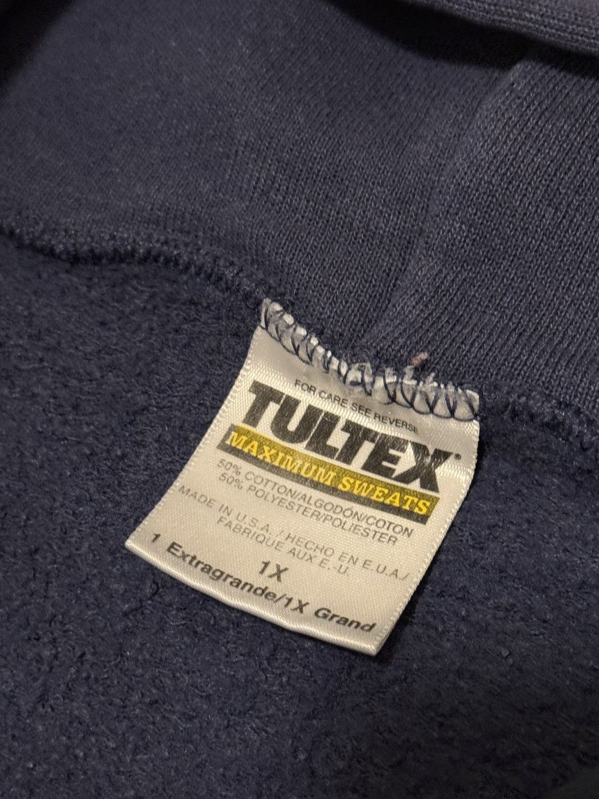 Tultex × Vintage 90’s Tultex Blank Navy Zip-Up Hoodie Size US M / EU 48-50 / 2 - 2 Thumbnail