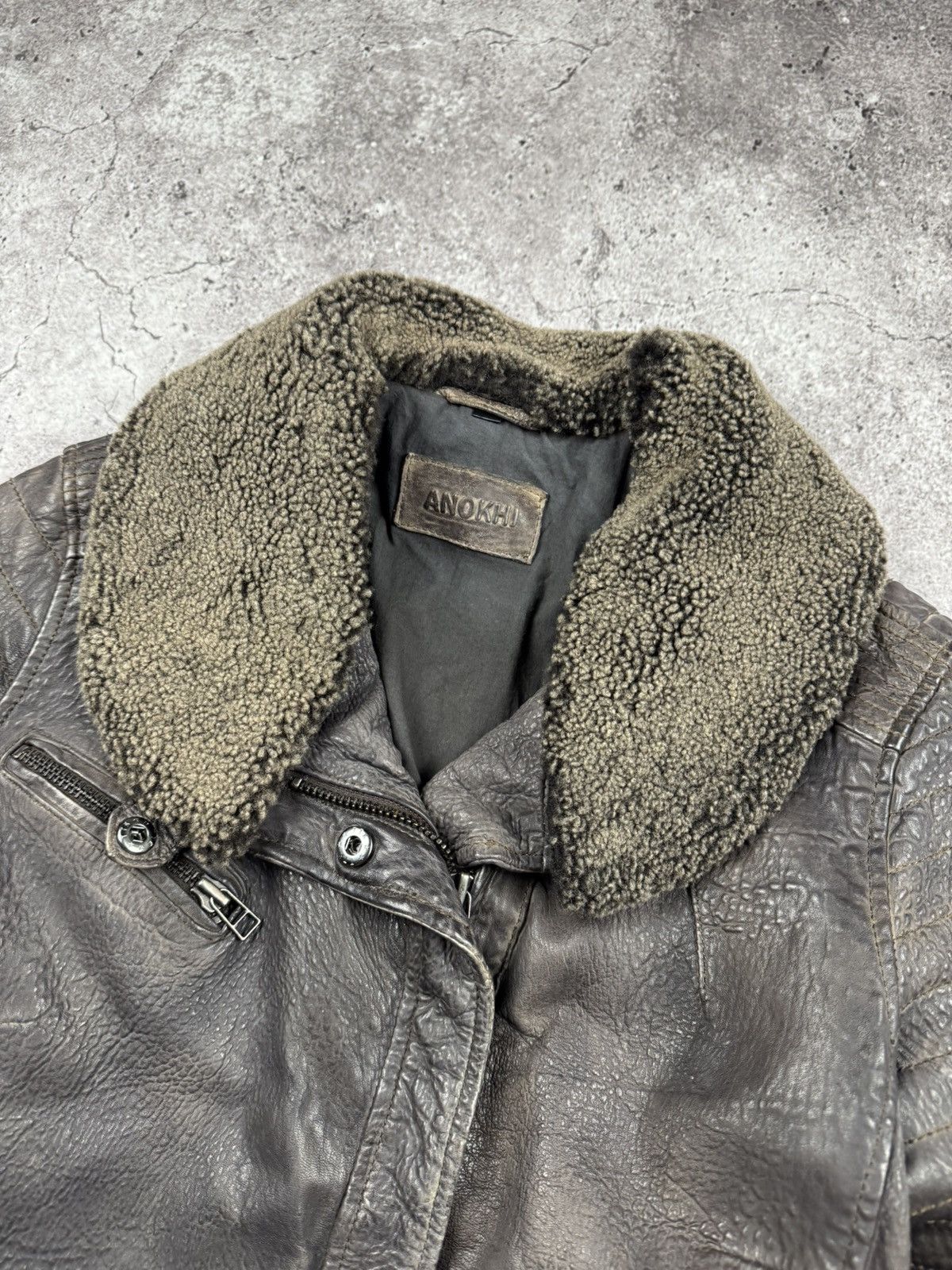 Japanese Brand Vintage Y2K Owens Style Shearling Asymetrical Leather Jacket Size S / US 4 / IT 40 - 5 Thumbnail