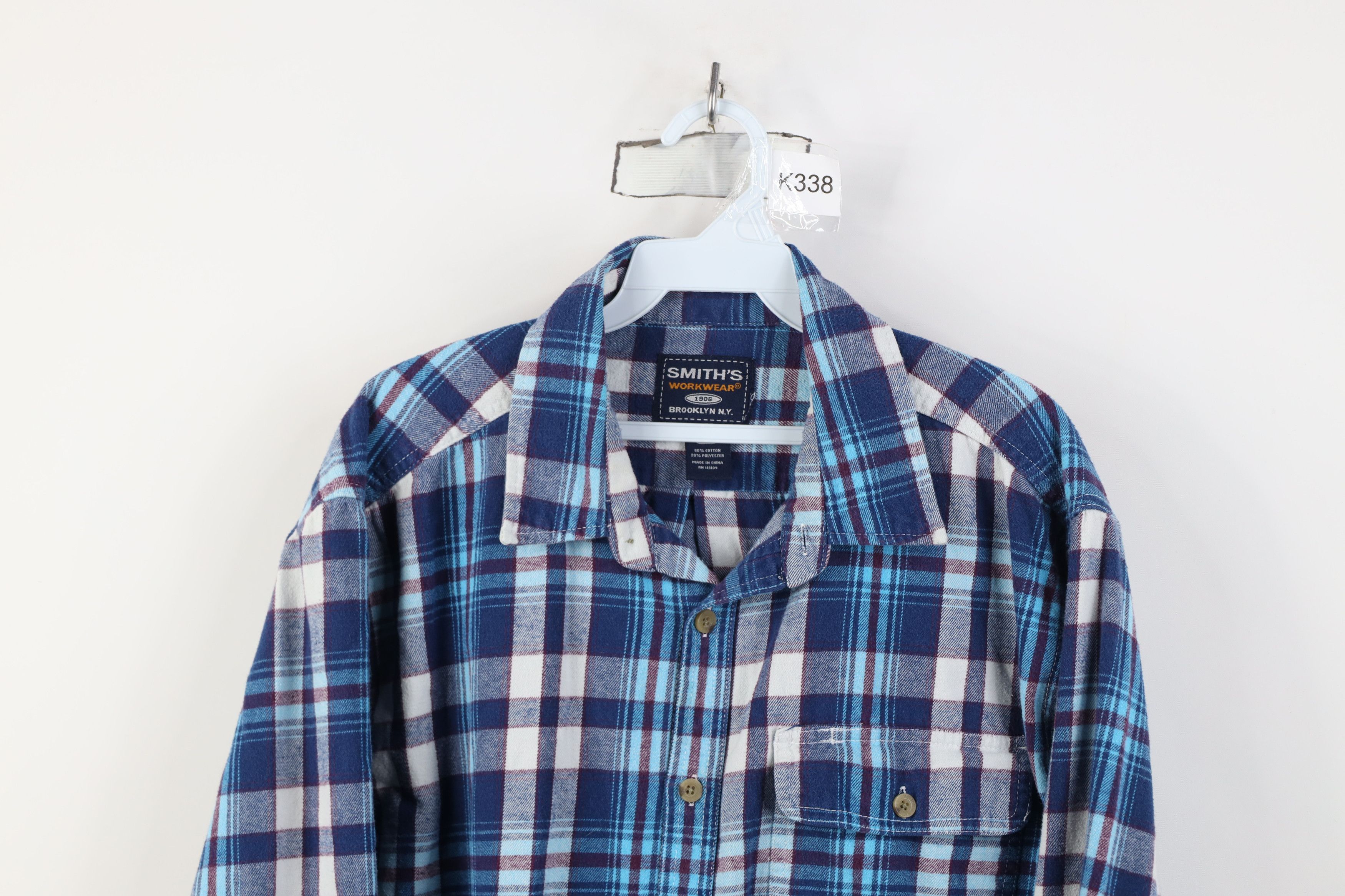 Vintage Vintage Y2K Streetwear Heavyweight Button Shirt Blue Plaid Size US XL / EU 56 / 4 - 2 Thumbnail
